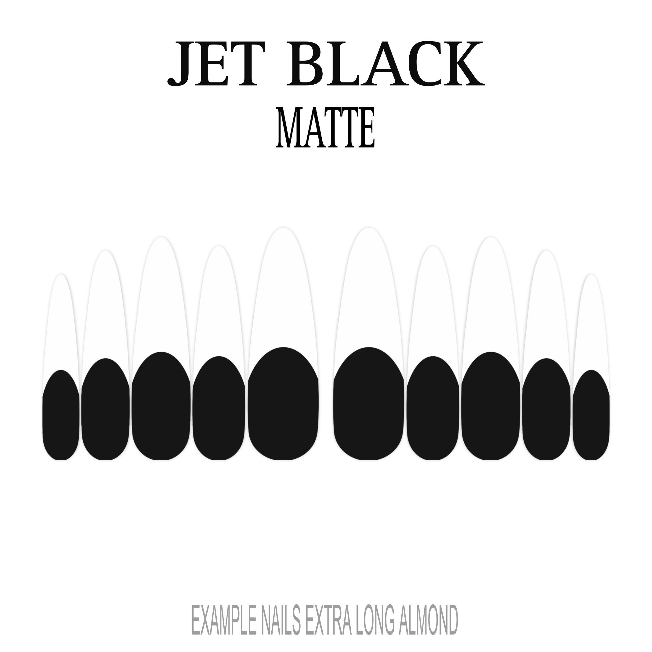 Jet Black black French tip press-on nails