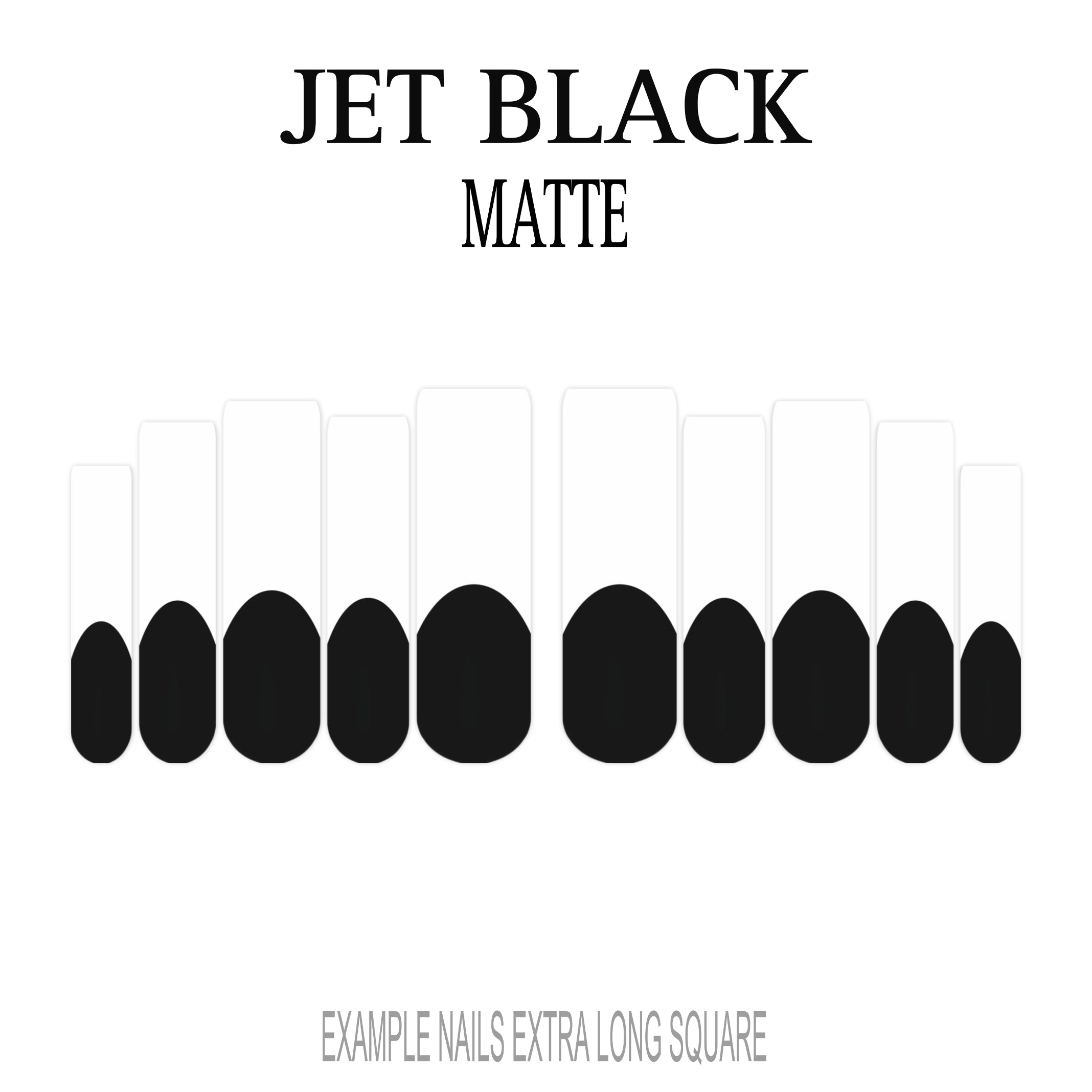 Jet Black black French tip press-on nails