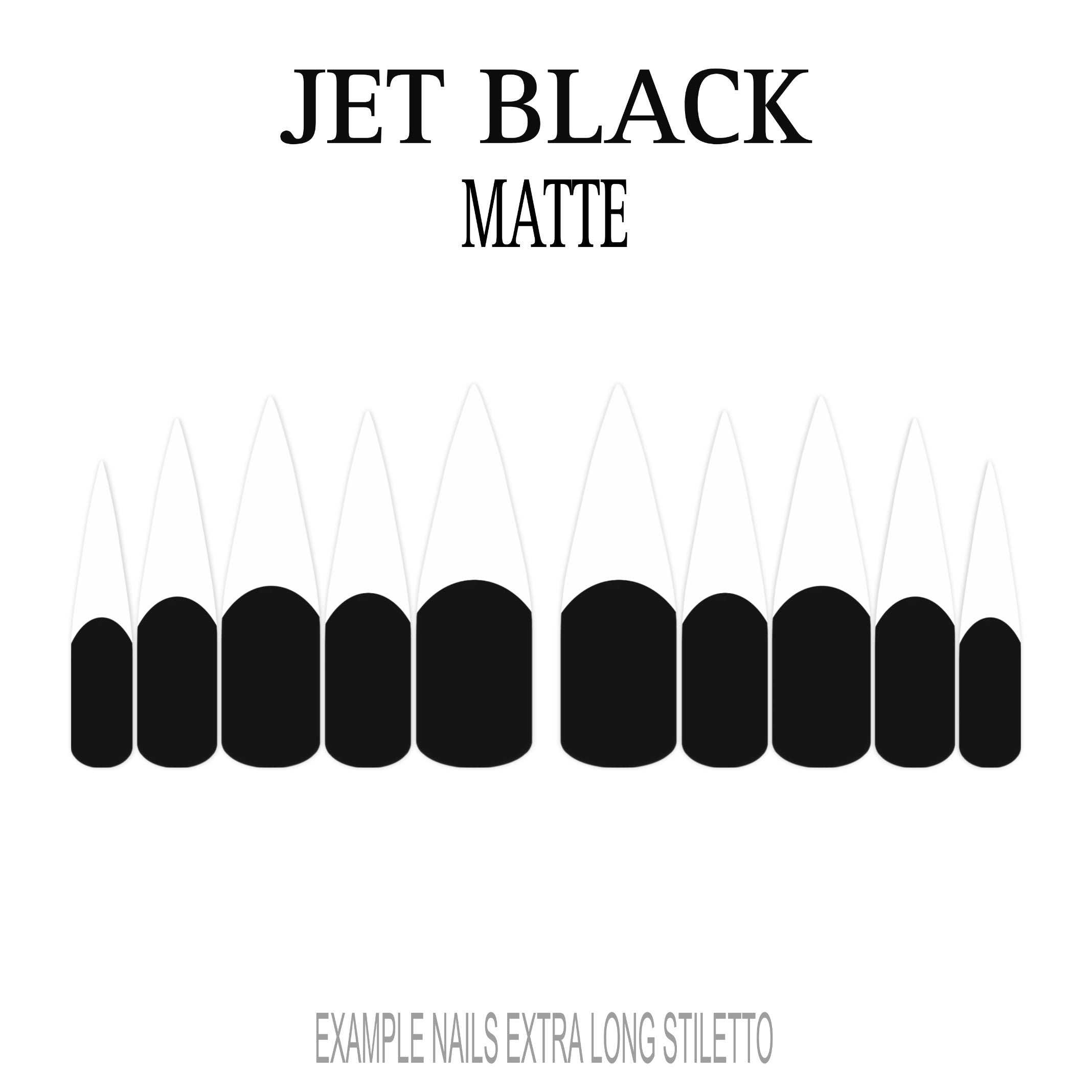 Jet Black black French tip press-on nails