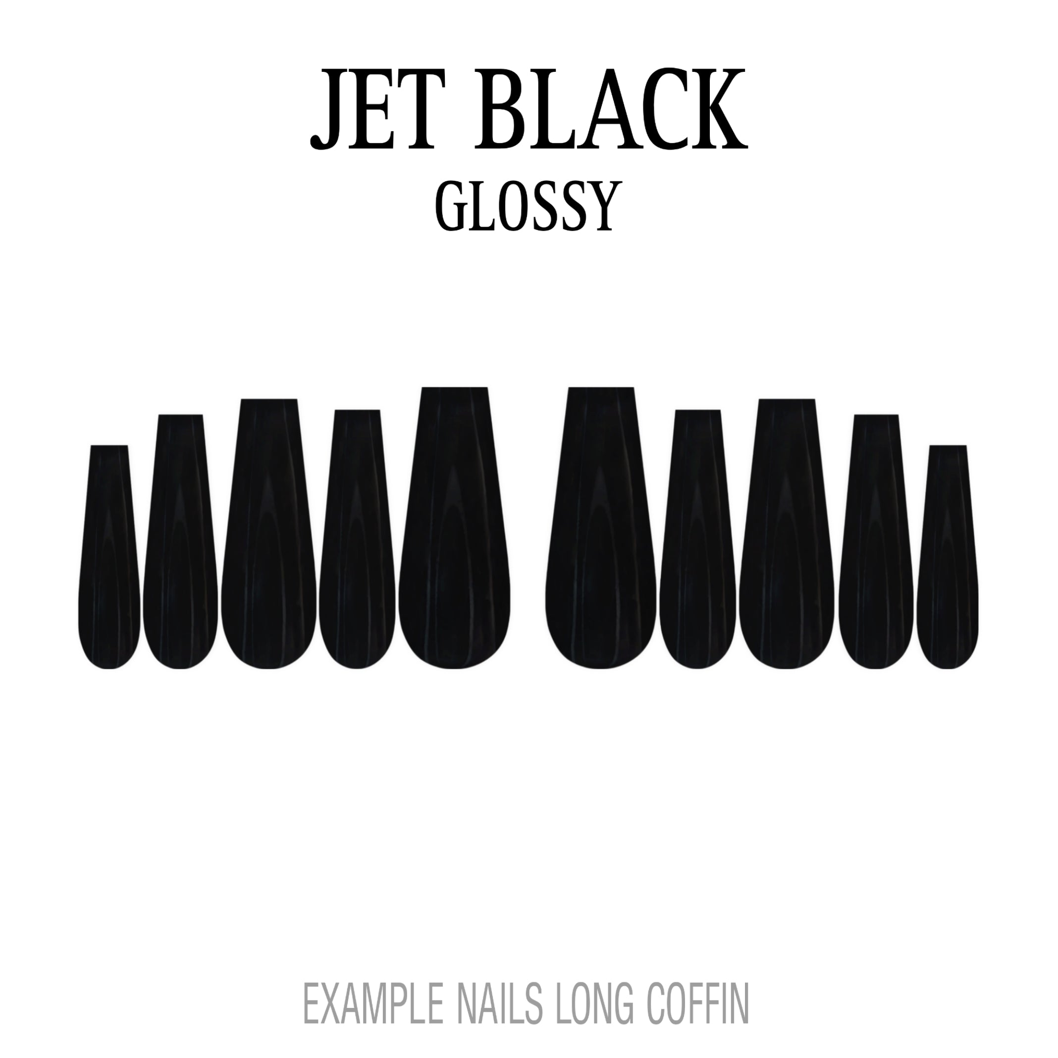 Jet Black black press-on nails
