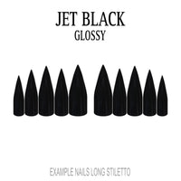Jet Black black press-on nails