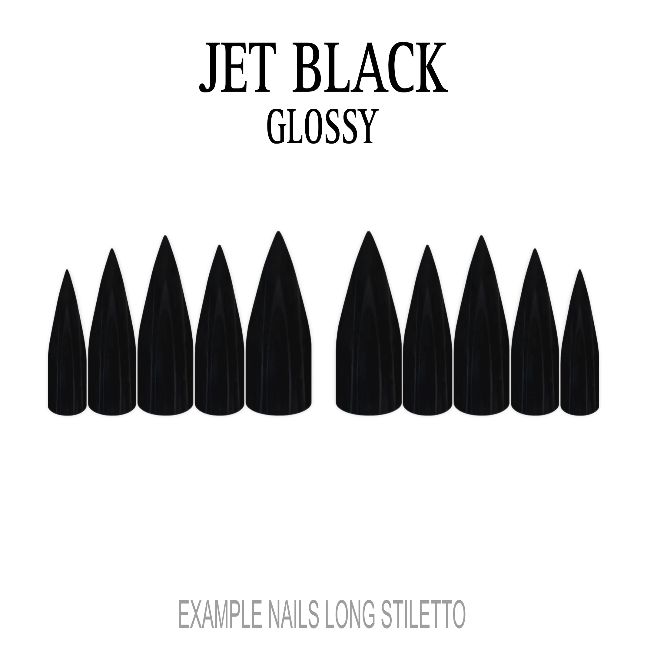 Jet Black black press-on nails