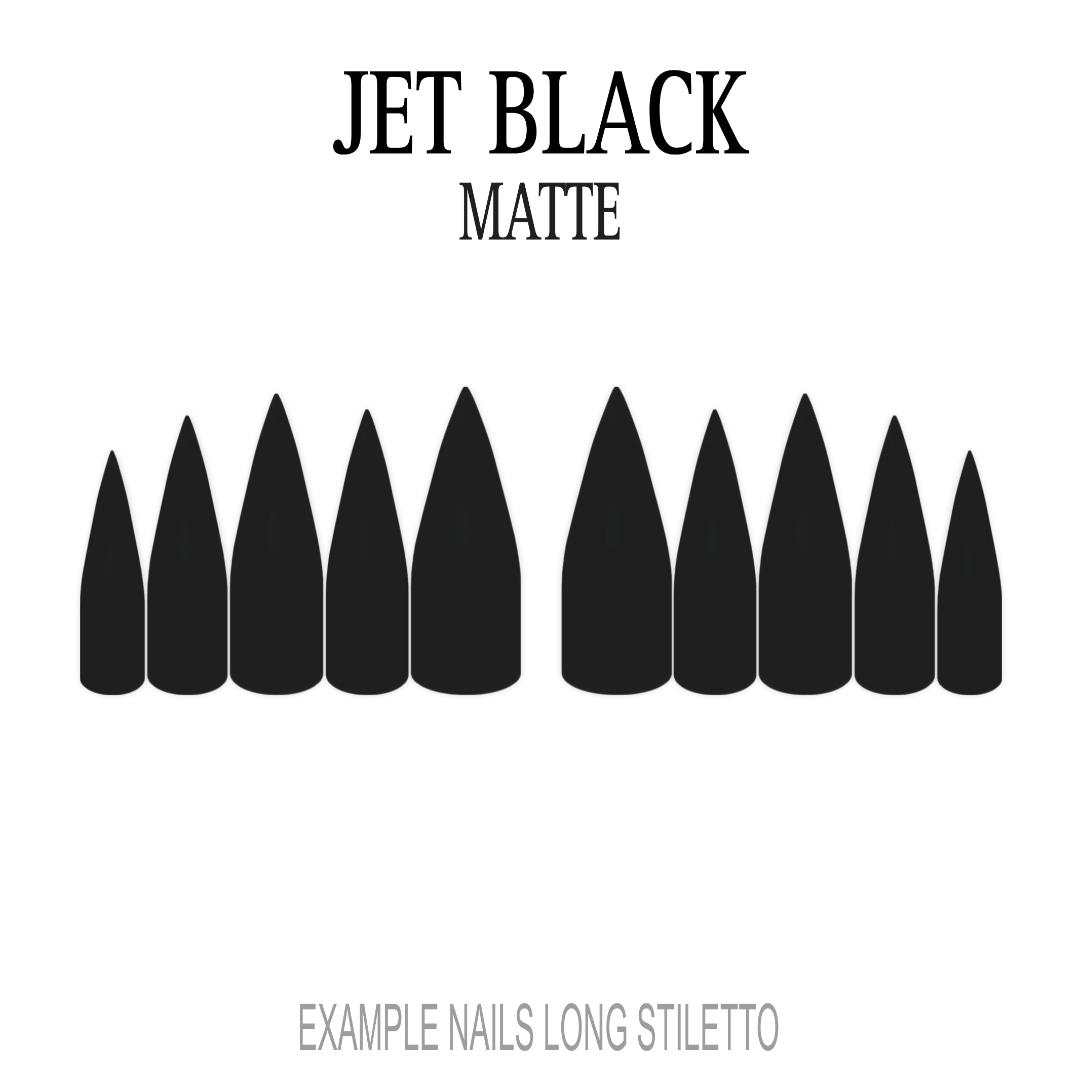Jet Black black press-on nails