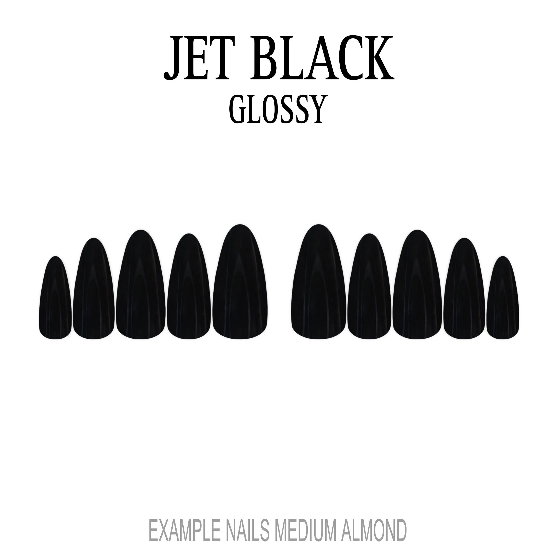 Jet Black black press-on nails