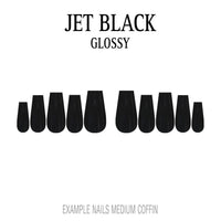 Jet Black black press-on nails