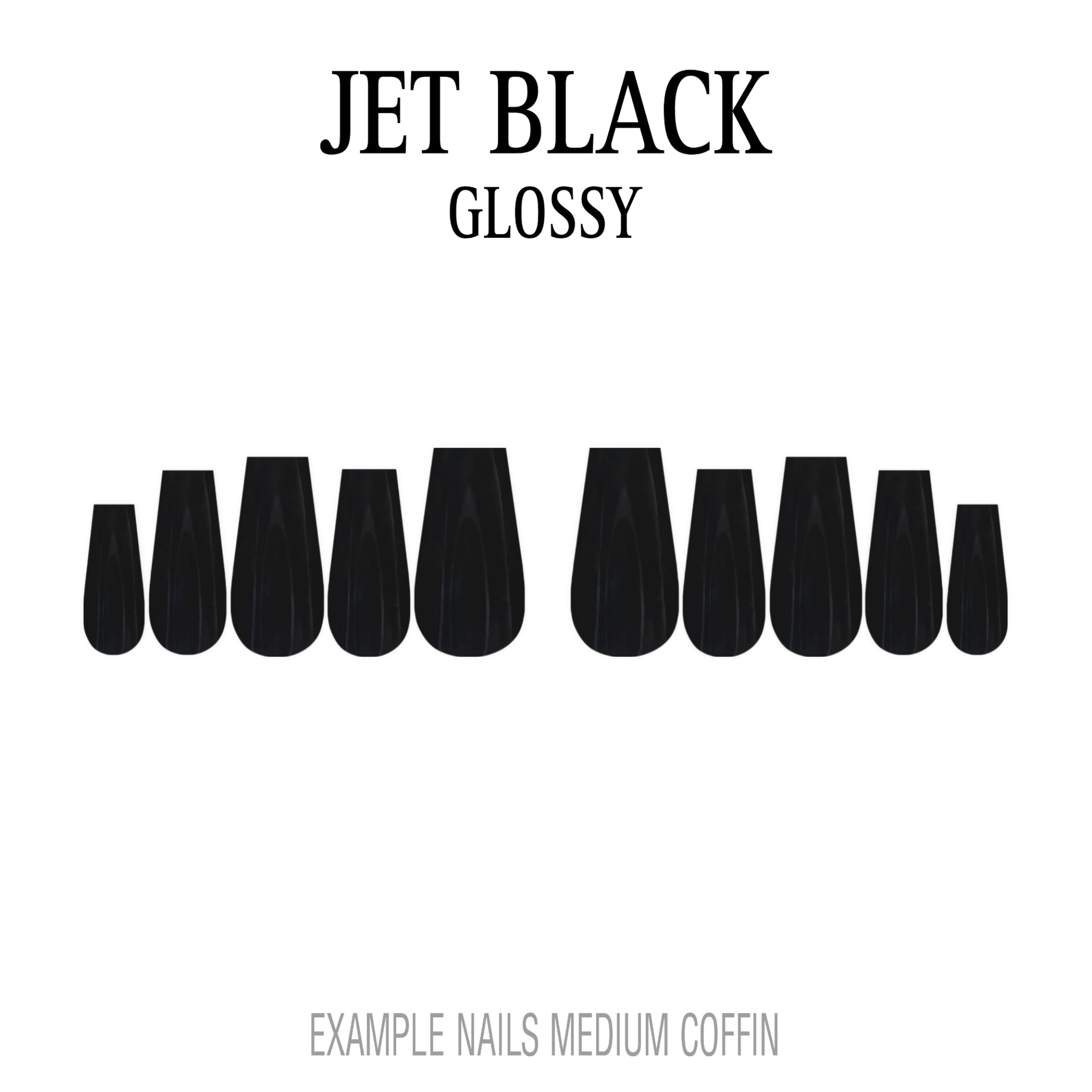 Jet Black black press-on nails