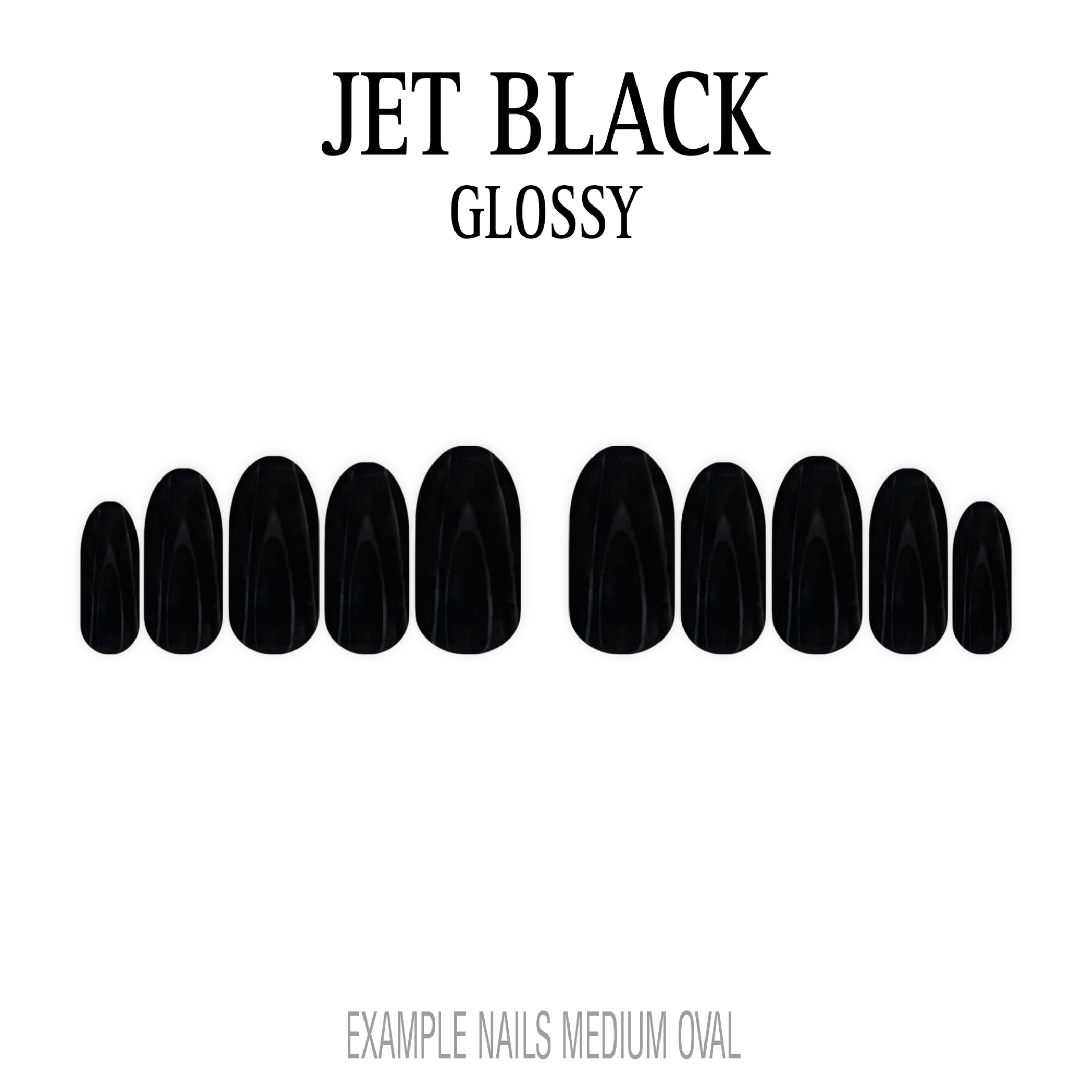 Jet Black black press-on nails