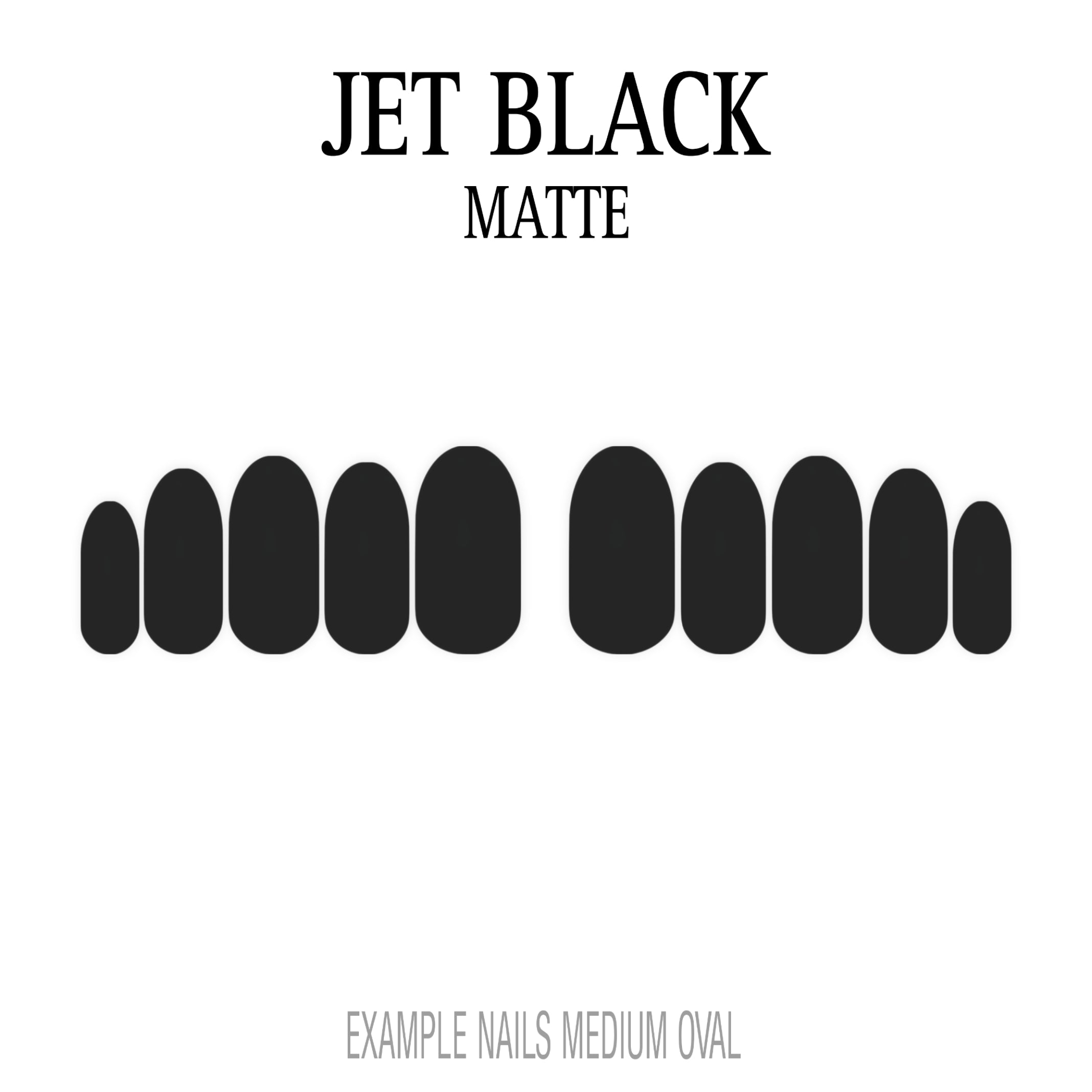 Jet Black black press-on nails