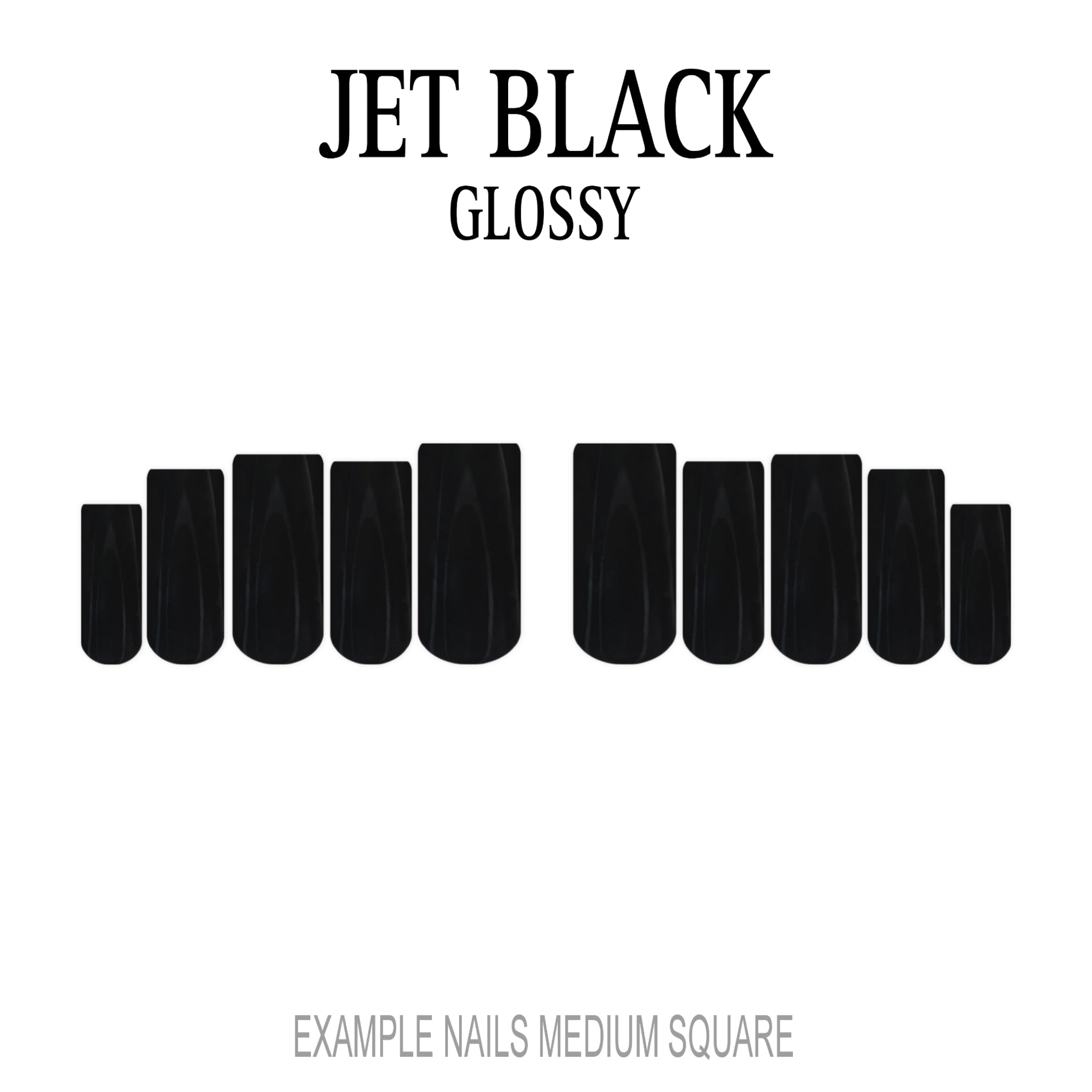 Jet Black black press-on nails