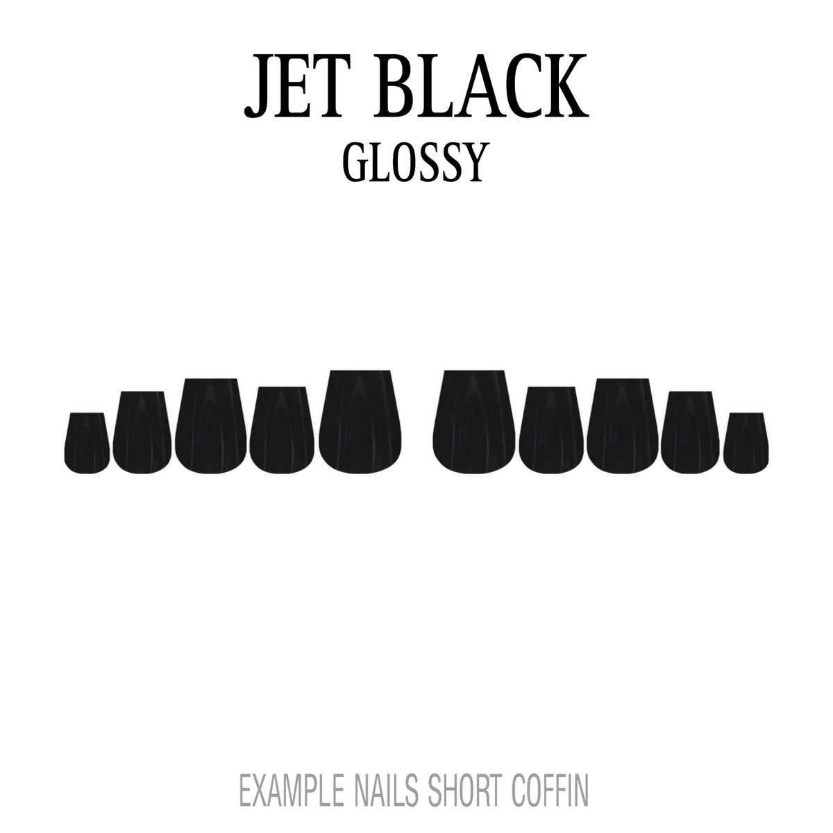 Jet Black black press-on nails