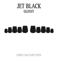 Jet Black black press-on nails