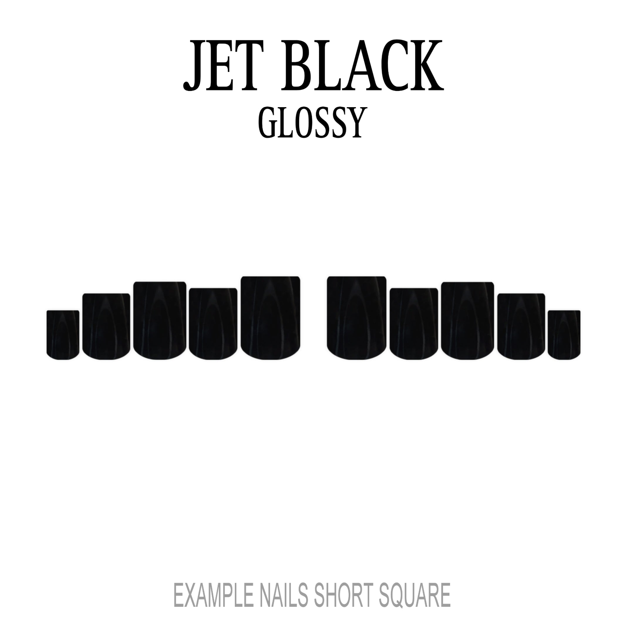Jet Black black press-on nails