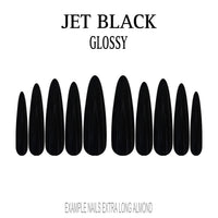 Jet Black black press-on nails