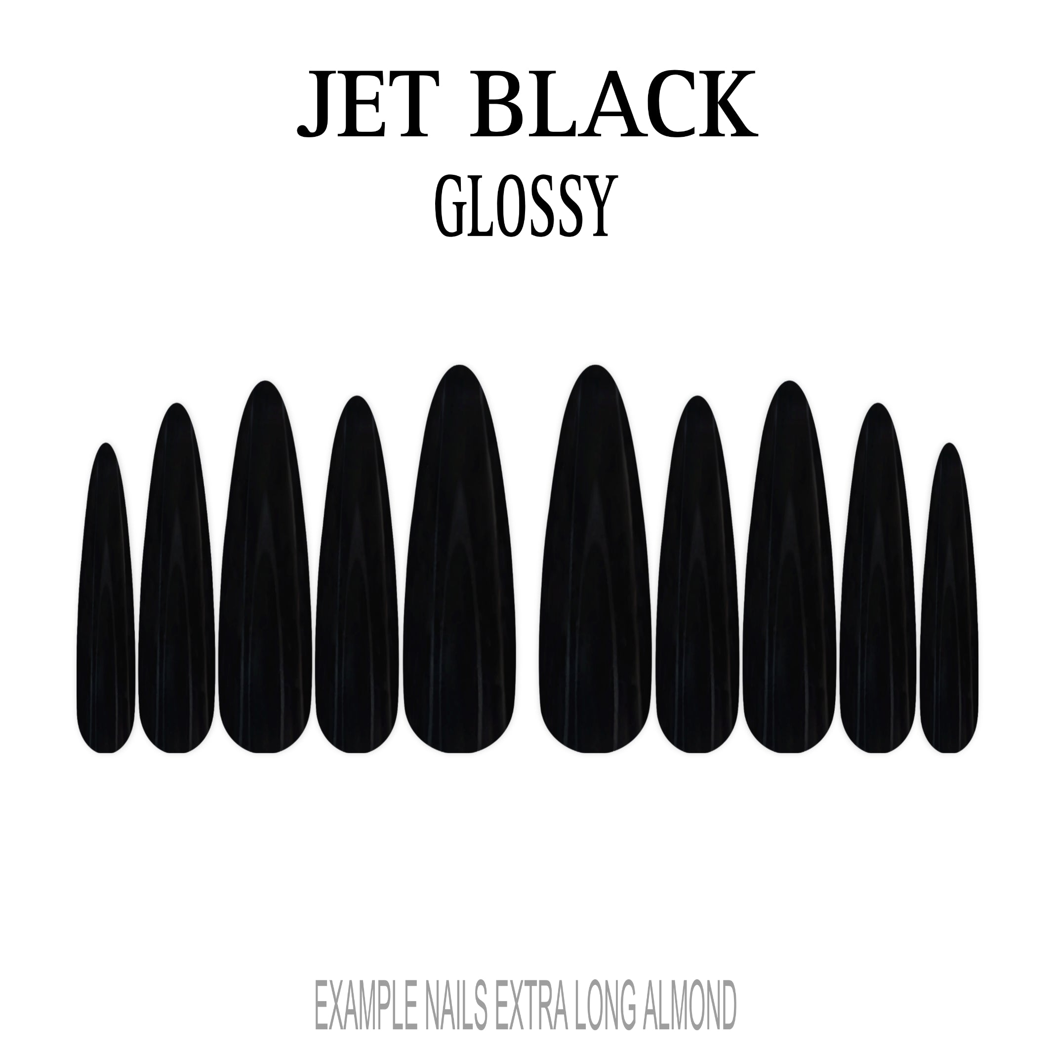 Jet Black black press-on nails