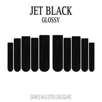 Jet Black black press-on nails