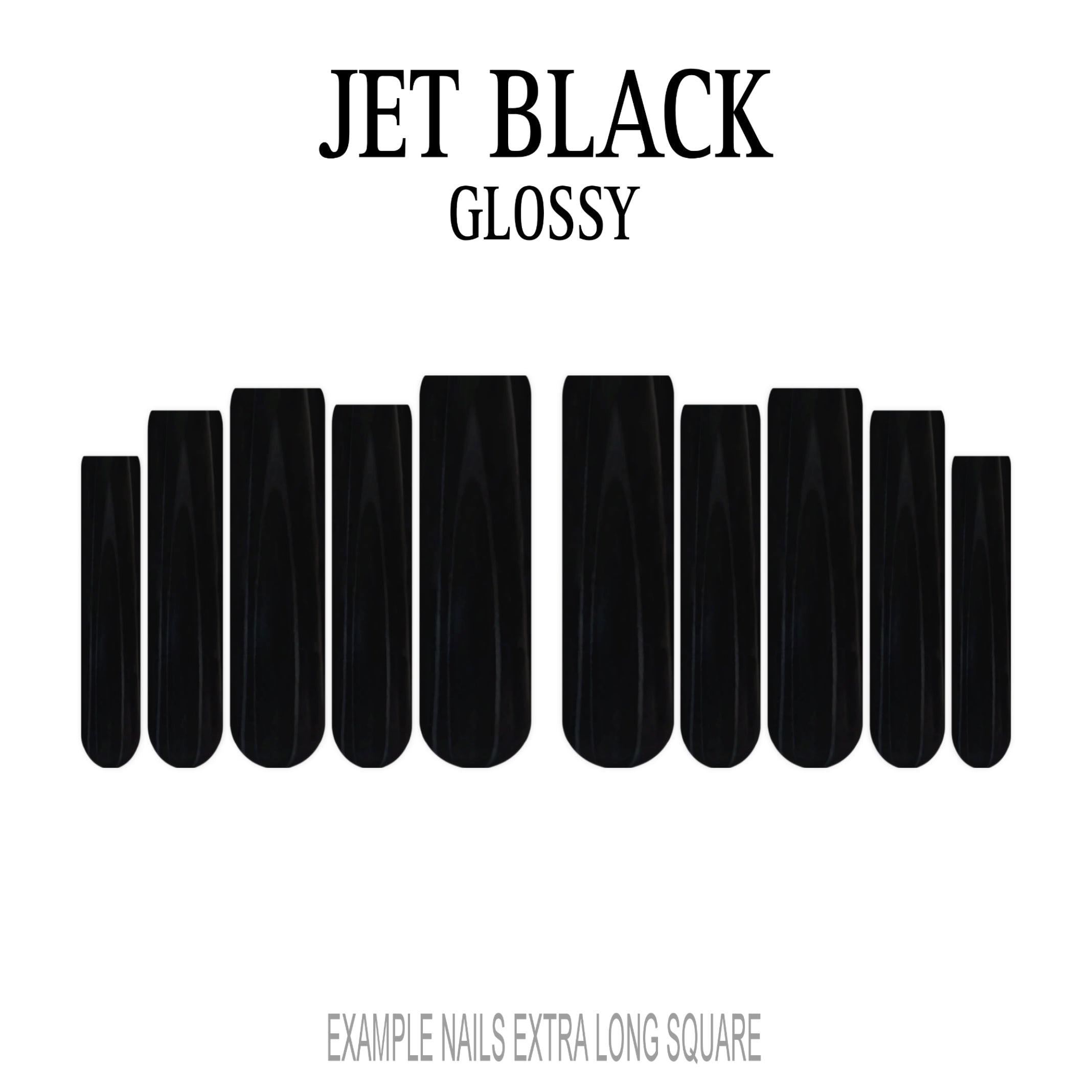 Jet Black black press-on nails
