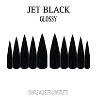 Jet Black black press-on nails