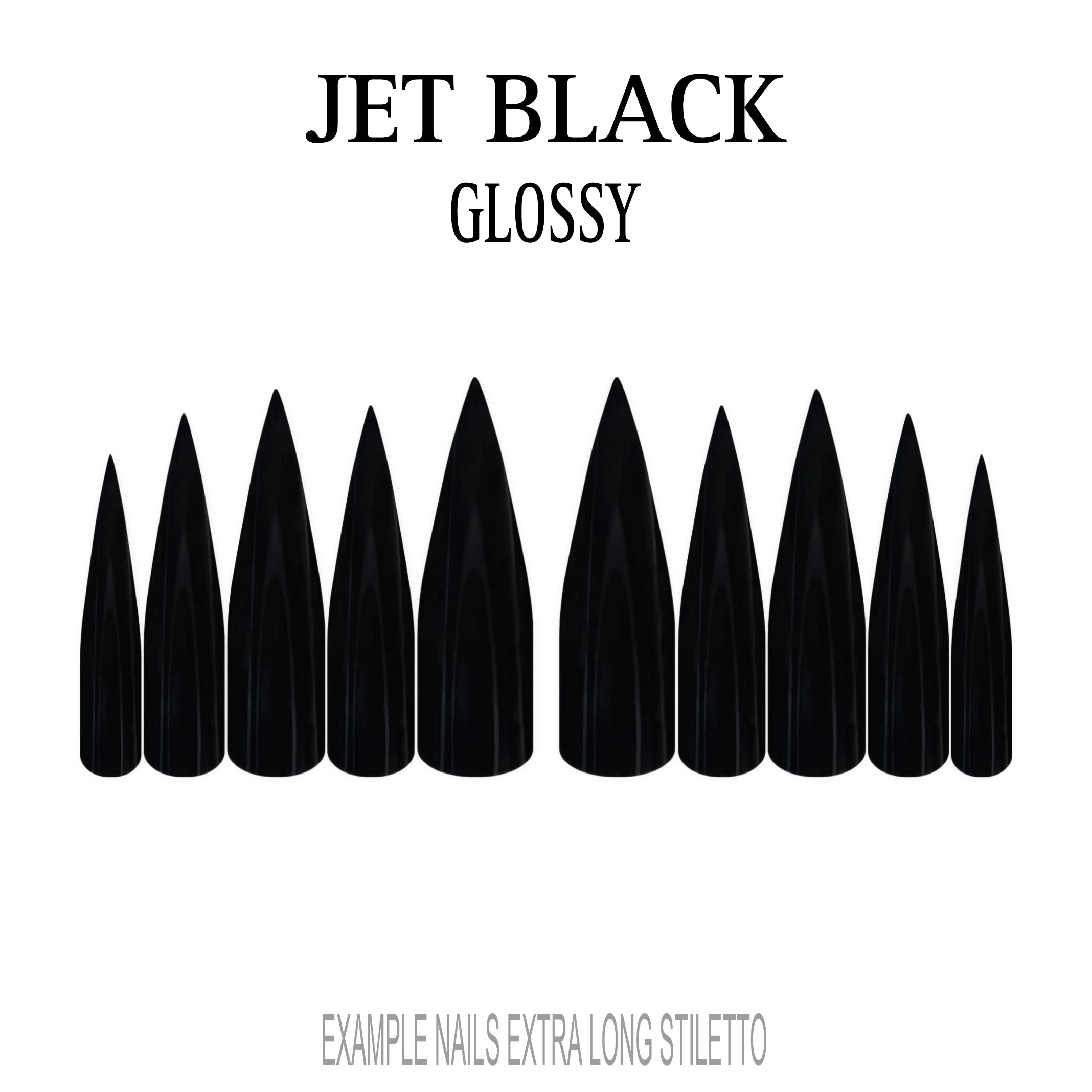 Jet Black black press-on nails