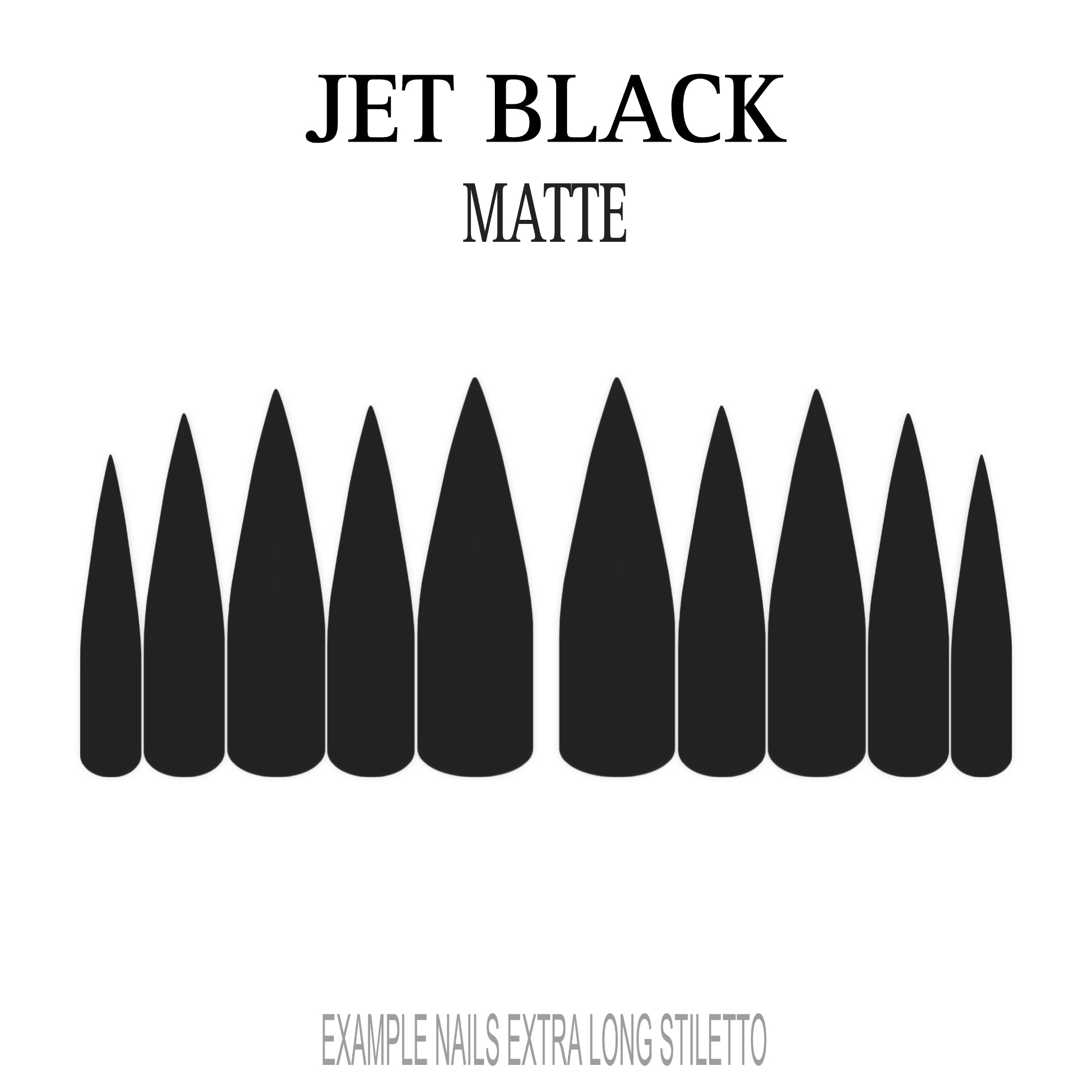 Jet Black black press-on nails