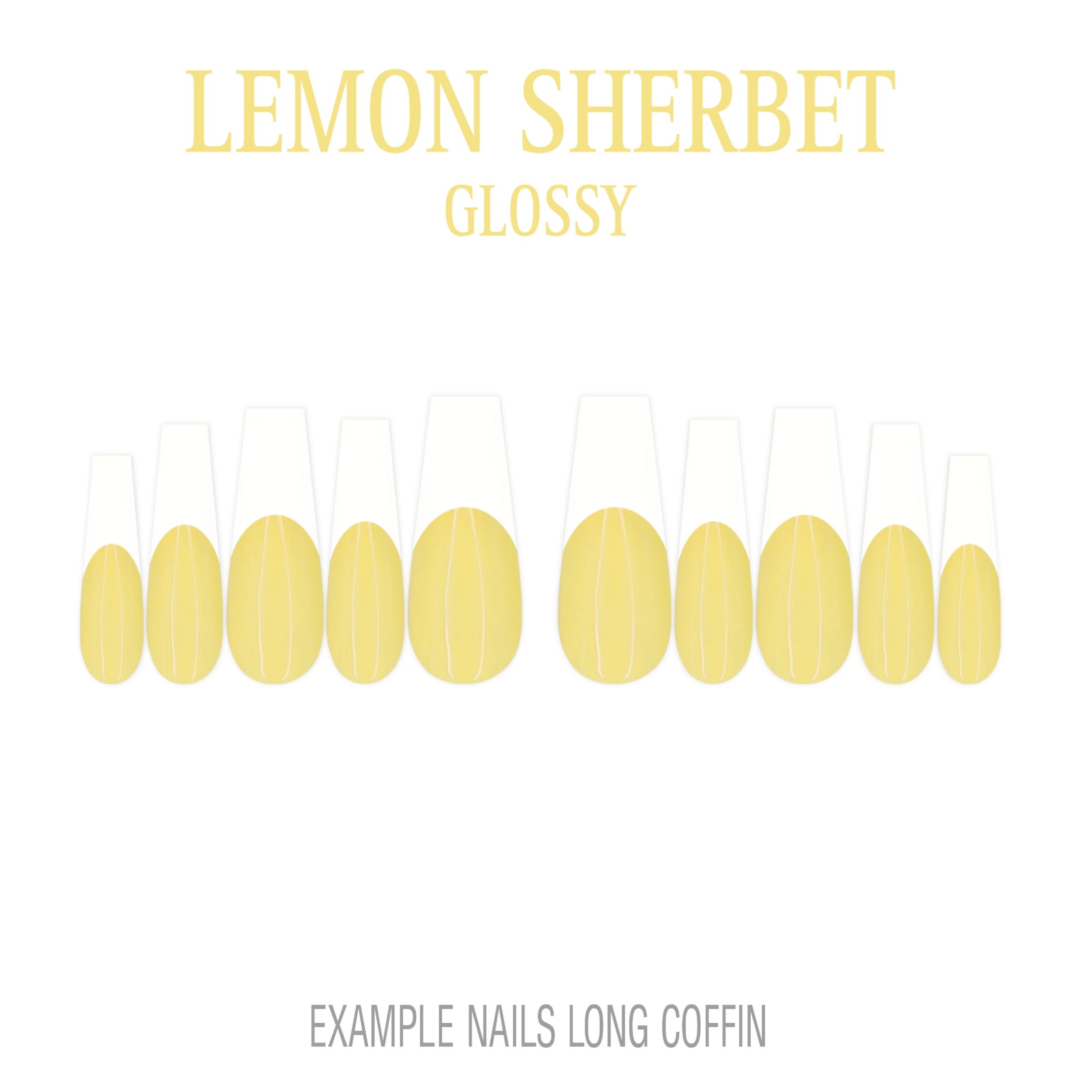 Lemon Sherbet pastel yellow French tip press-on nails