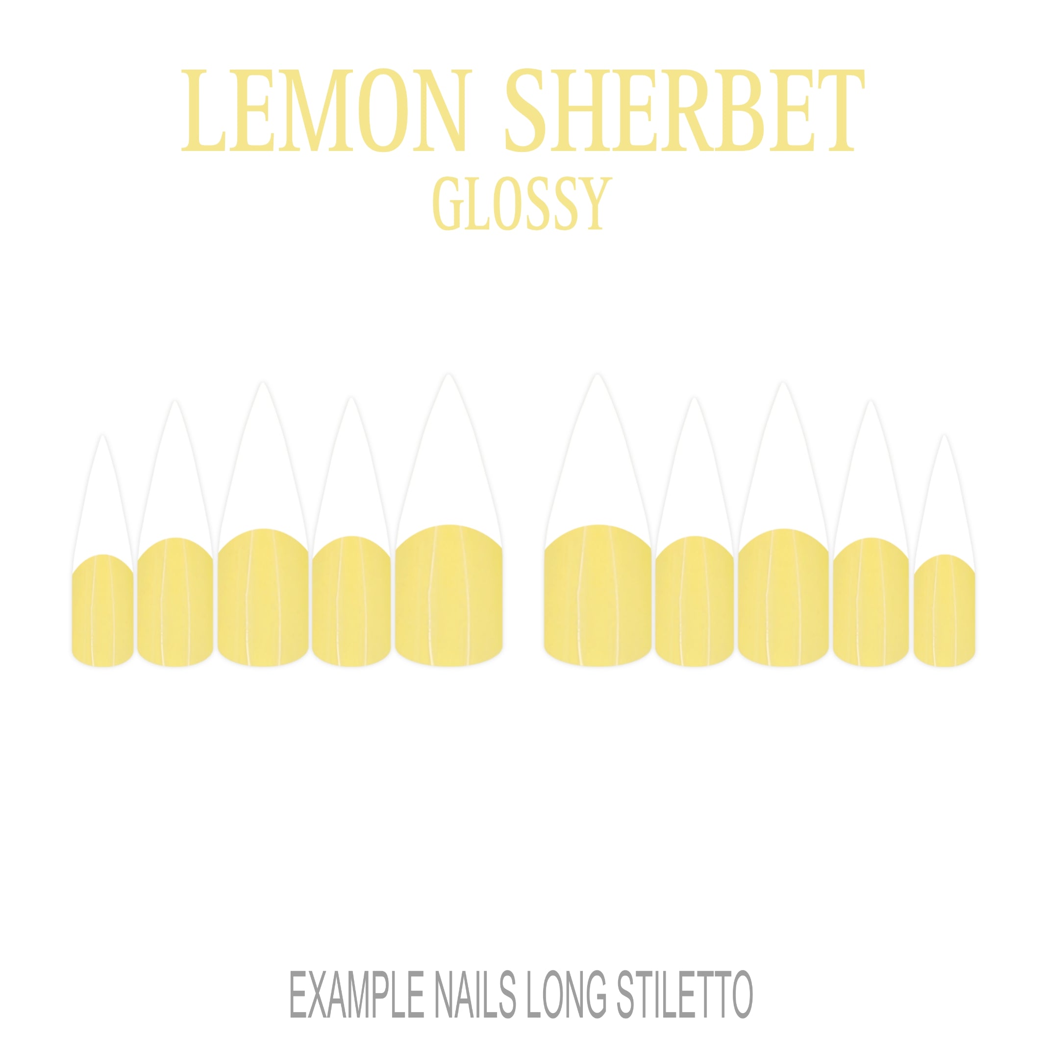 Lemon Sherbet pastel yellow French tip press-on nails