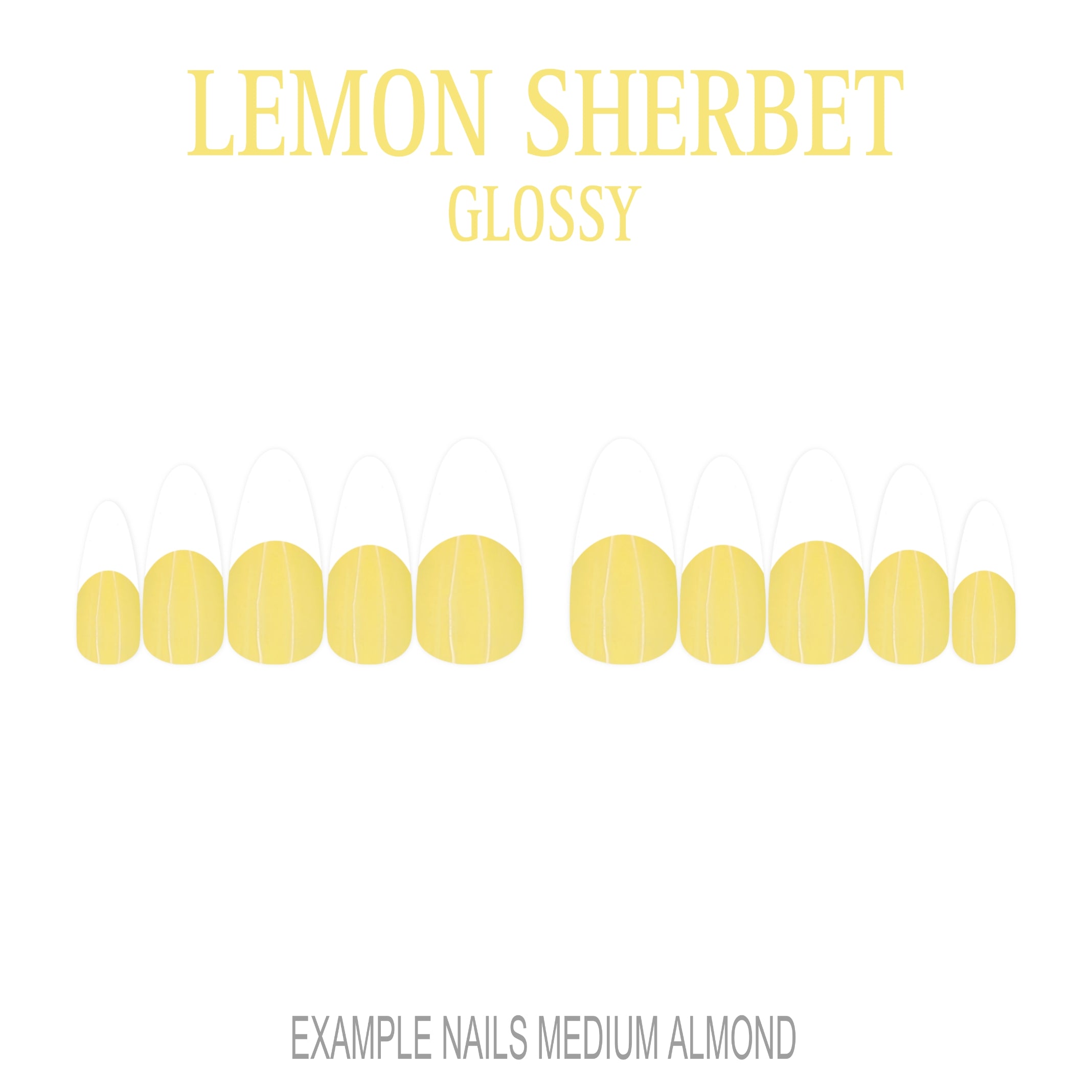 Lemon Sherbet pastel yellow French tip press-on nails