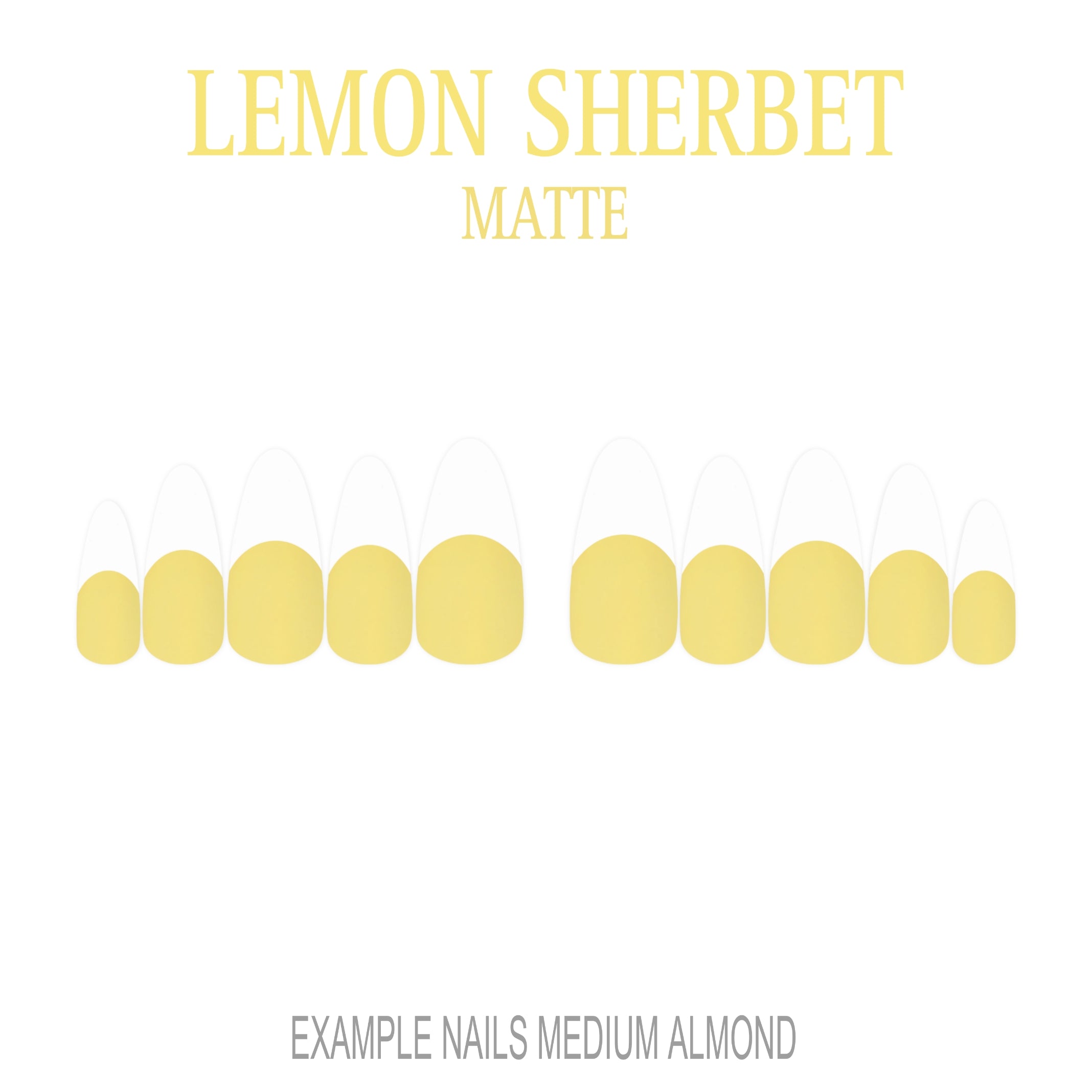 Lemon Sherbet pastel yellow French tip press-on nails
