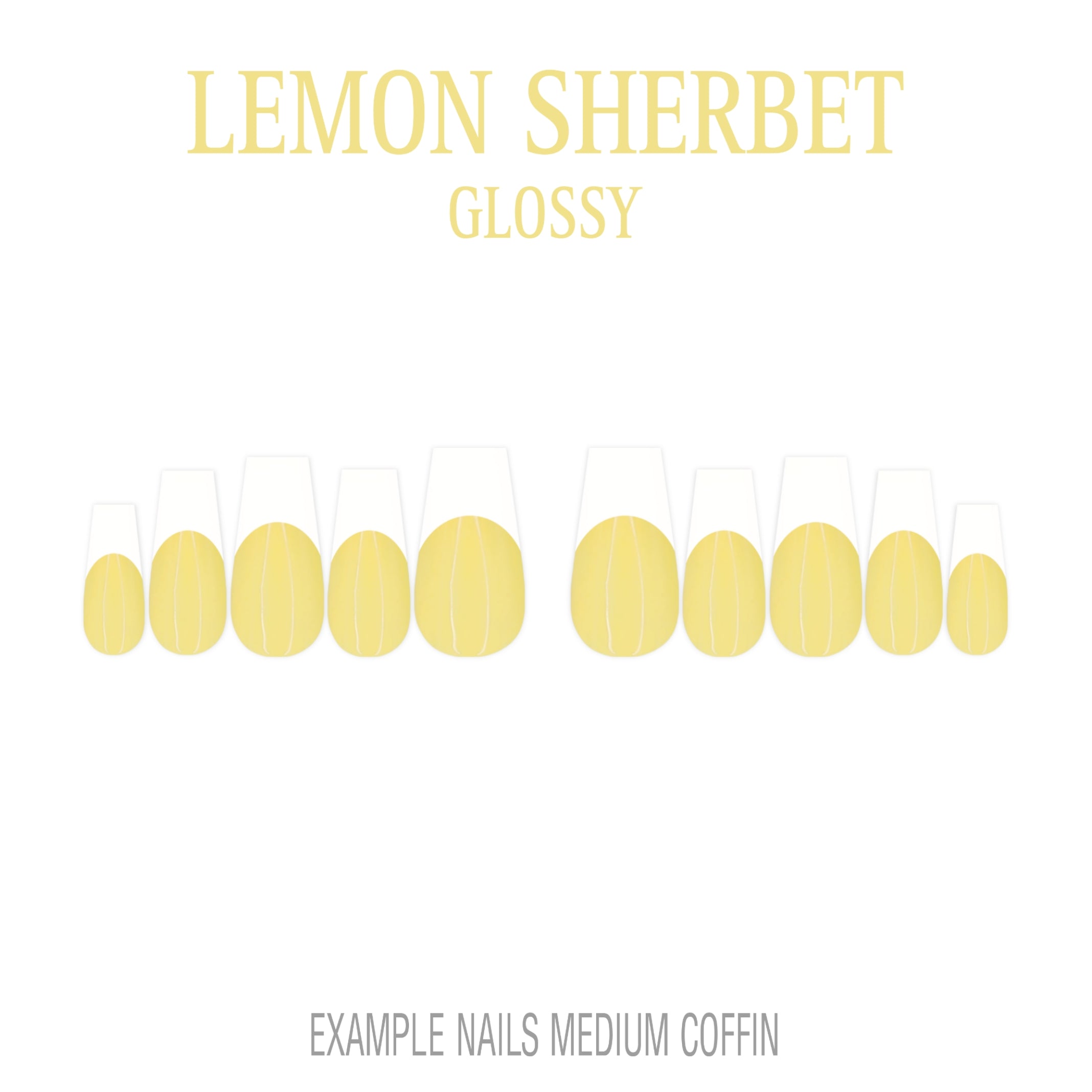Lemon Sherbet pastel yellow French tip press-on nails