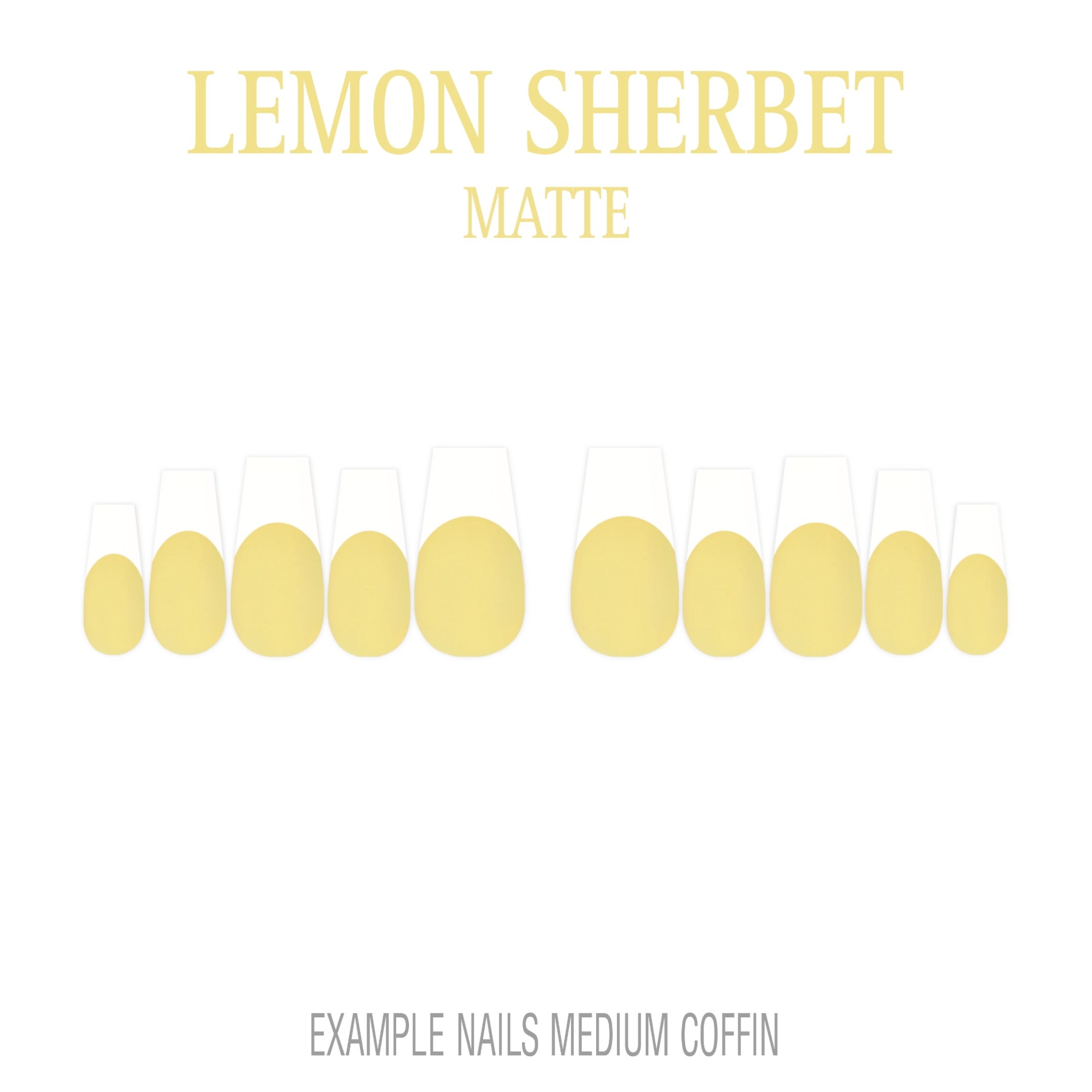Lemon Sherbet pastel yellow French tip press-on nails