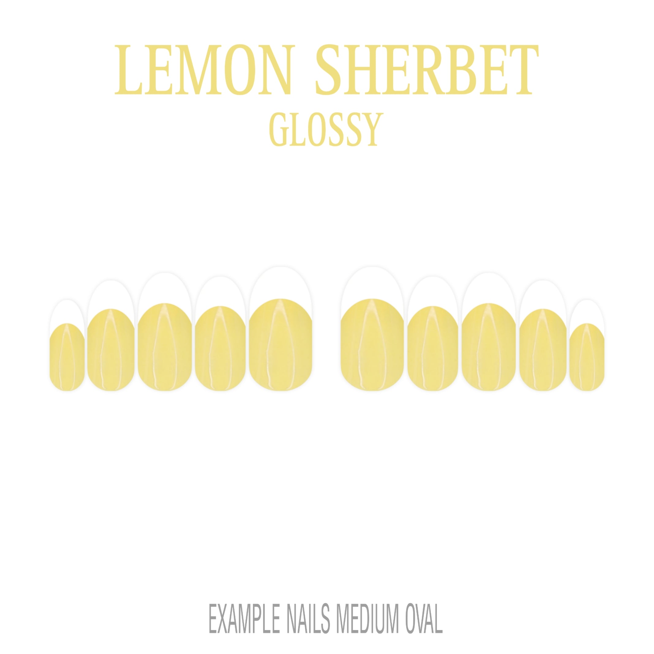 Lemon Sherbet pastel yellow French tip press-on nails