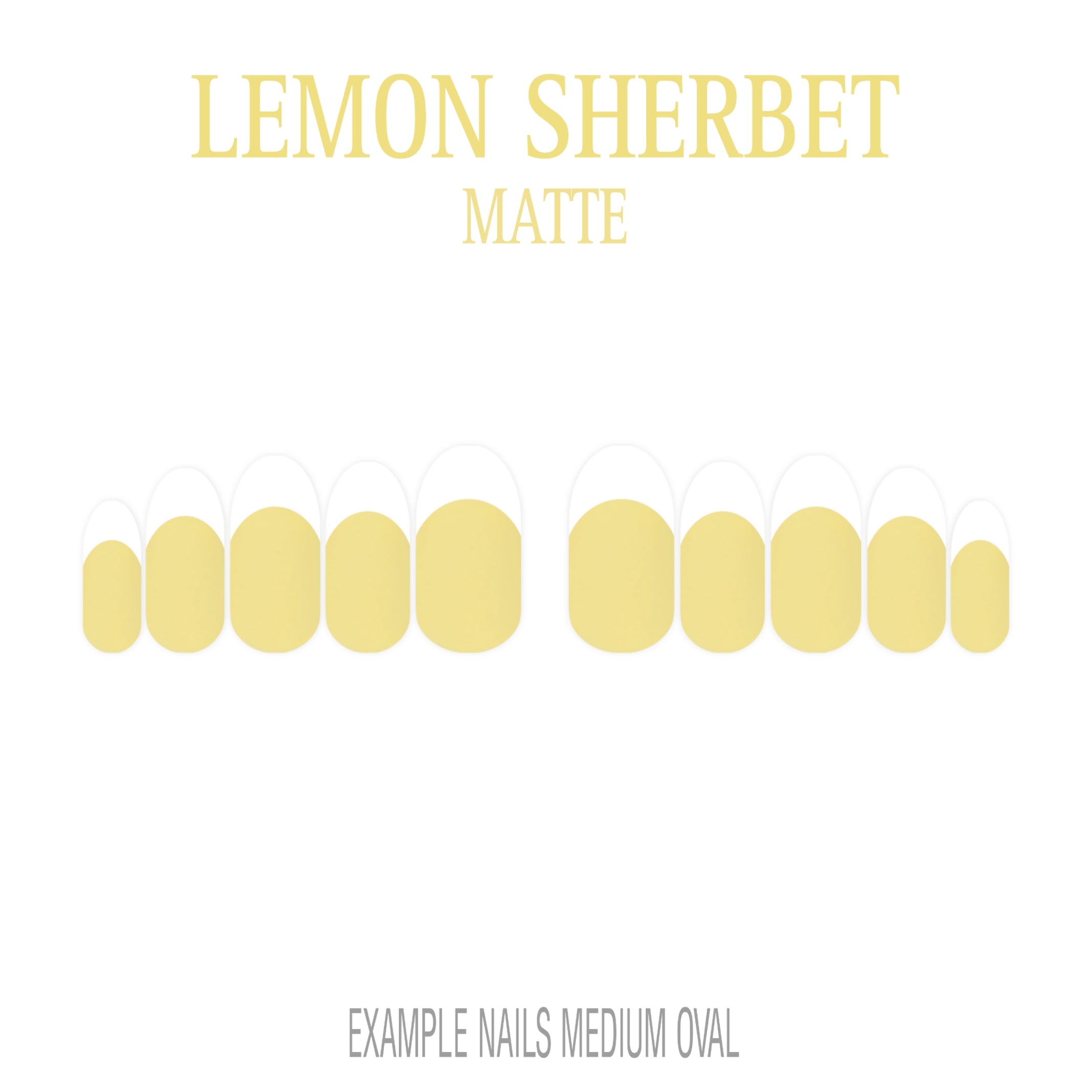 Lemon Sherbet pastel yellow French tip press-on nails
