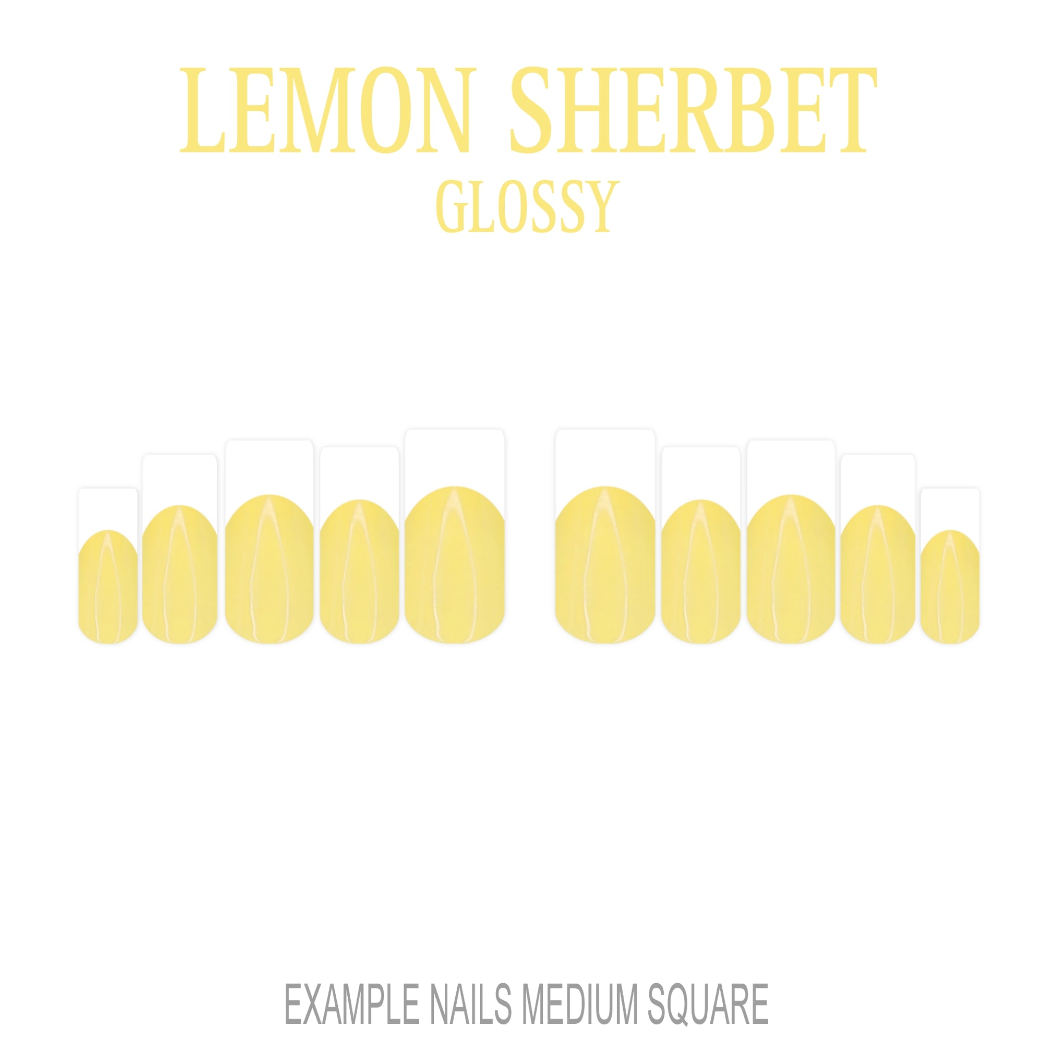 Lemon Sherbet pastel yellow French tip press-on nails