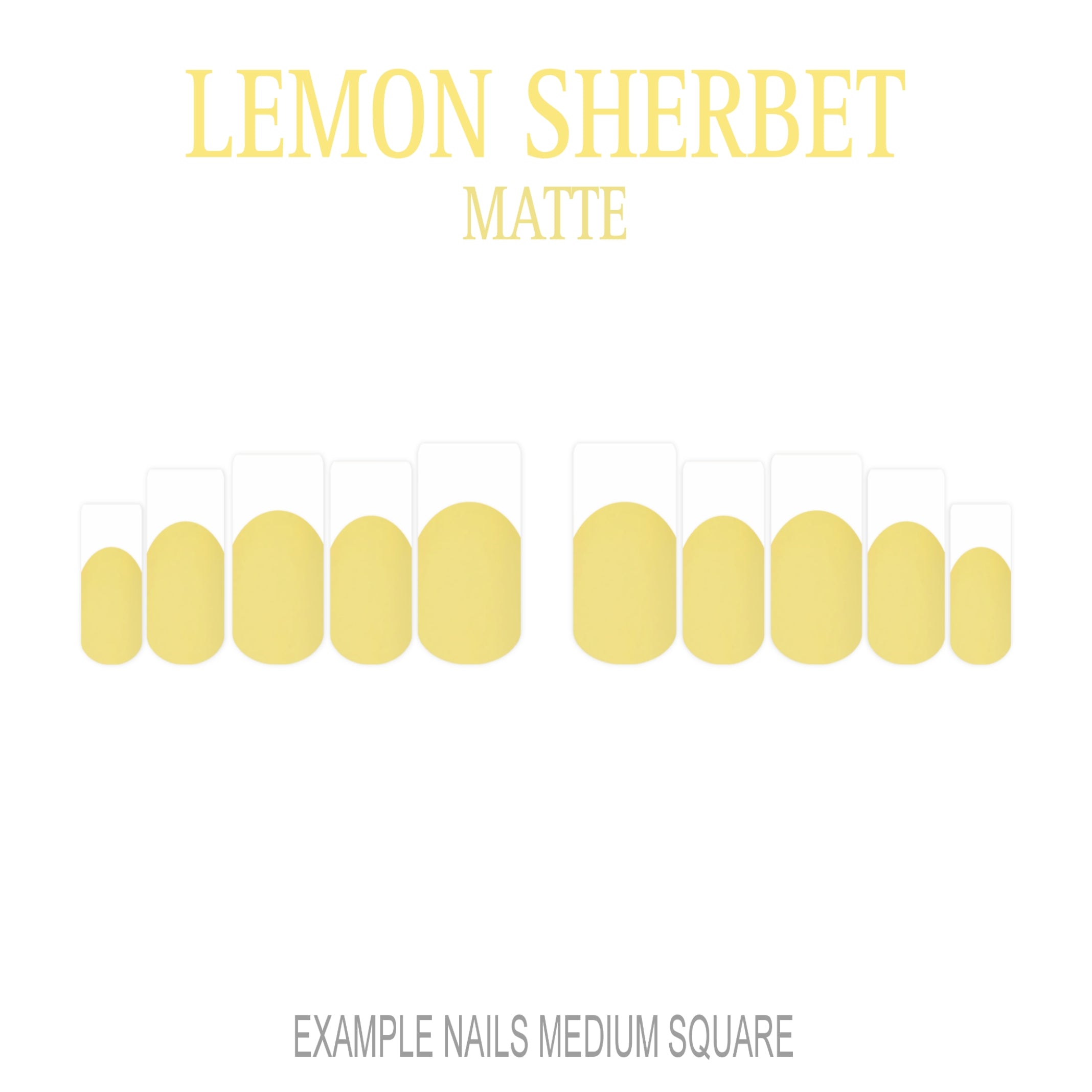 Lemon Sherbet pastel yellow French tip press-on nails