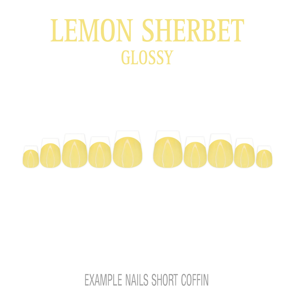 Lemon Sherbet pastel yellow French tip press-on nails