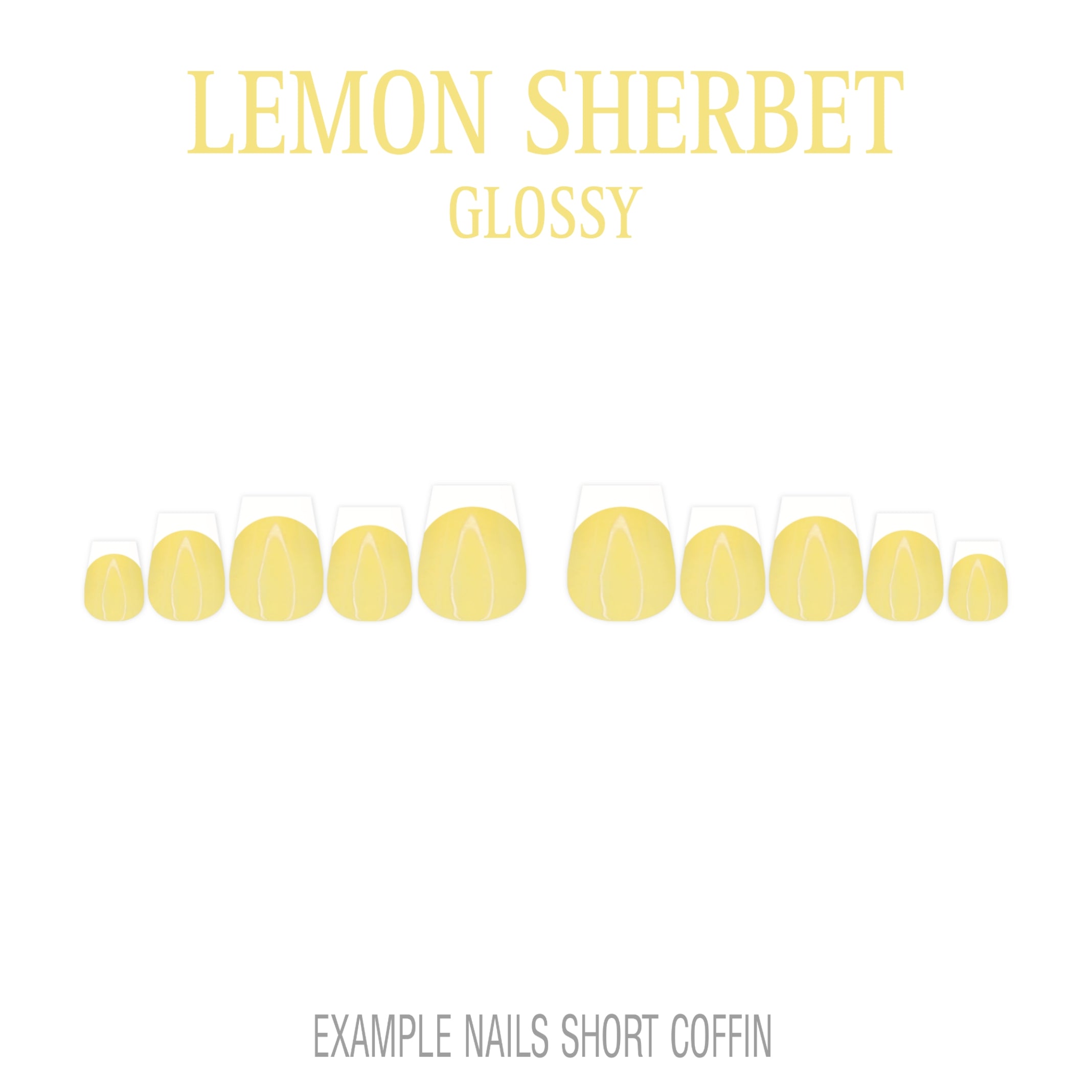 Lemon Sherbet pastel yellow French tip press-on nails
