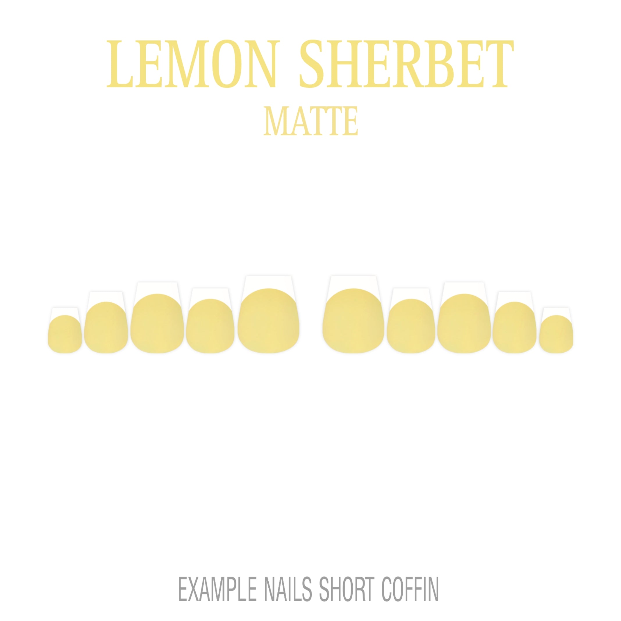Lemon Sherbet pastel yellow French tip press-on nails