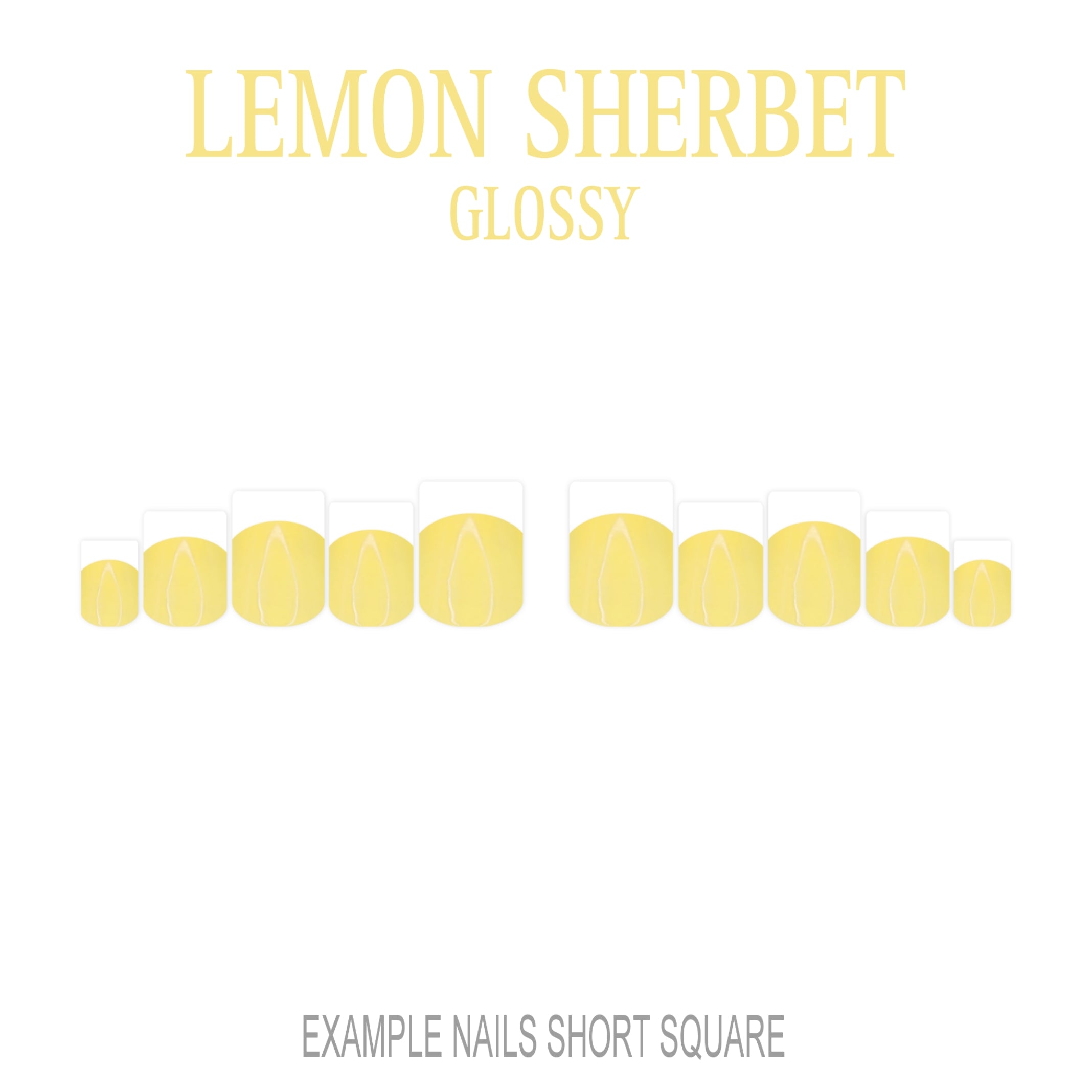 Lemon Sherbet pastel yellow French tip press-on nails