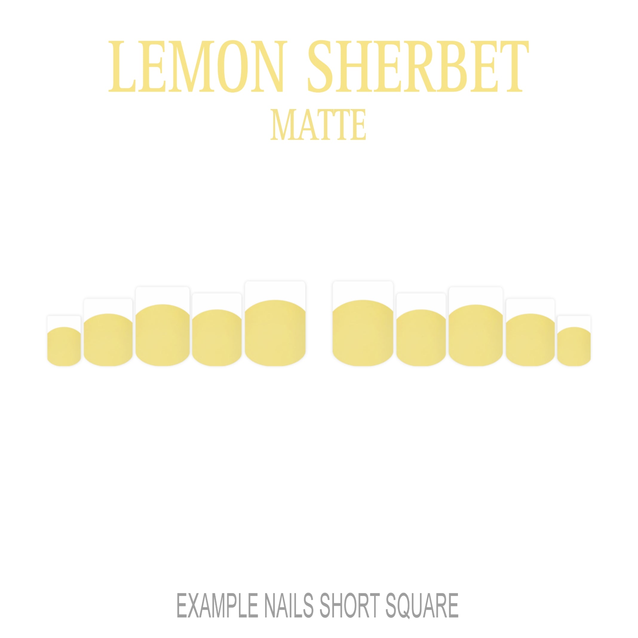 Lemon Sherbet pastel yellow French tip press-on nails