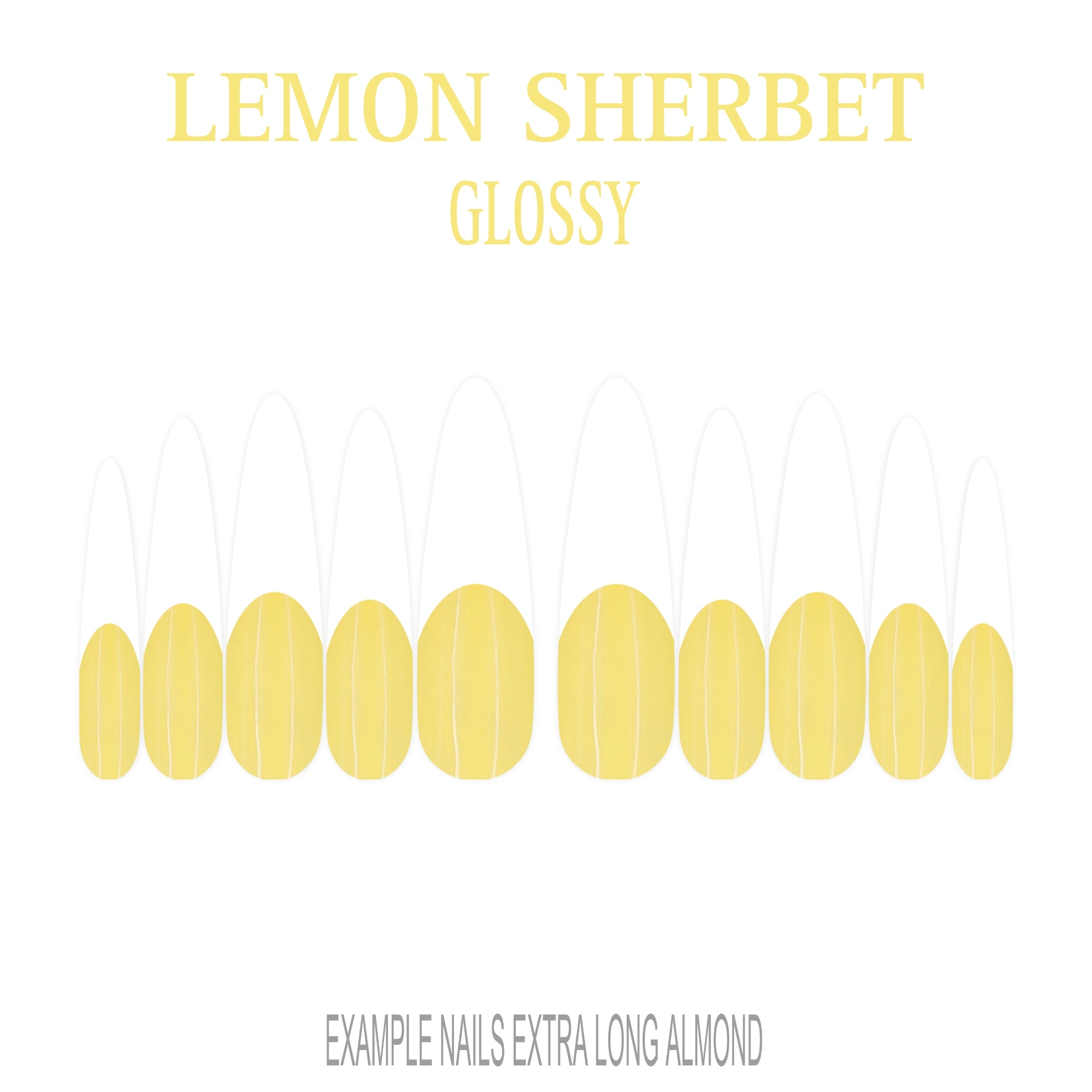 Lemon Sherbet pastel yellow French tip press-on nails