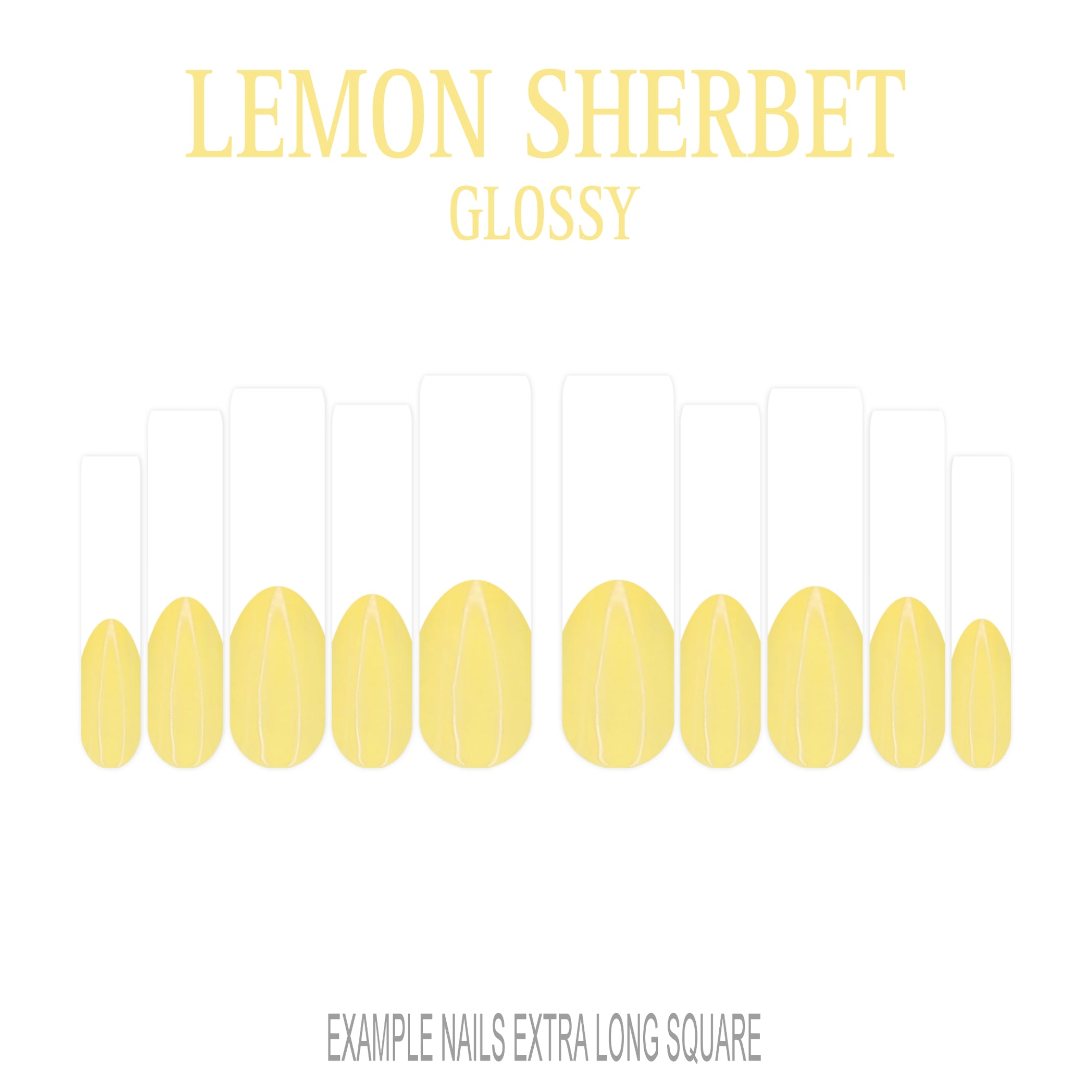 Lemon Sherbet pastel yellow French tip press-on nails