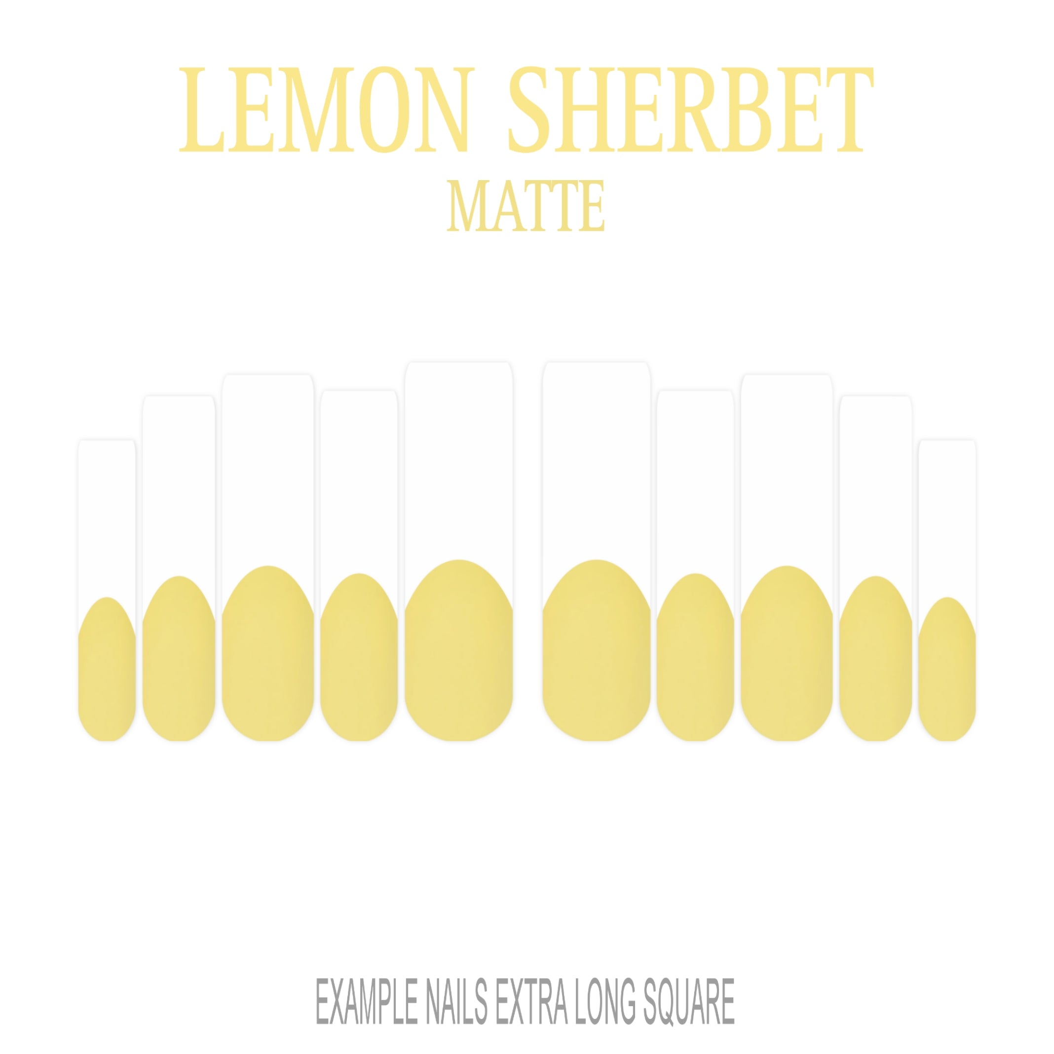 Lemon Sherbet pastel yellow French tip press-on nails
