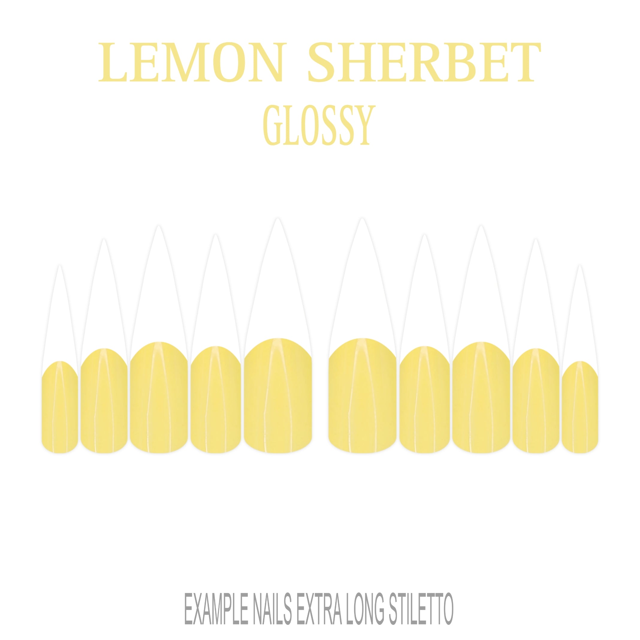 Lemon Sherbet pastel yellow French tip press-on nails