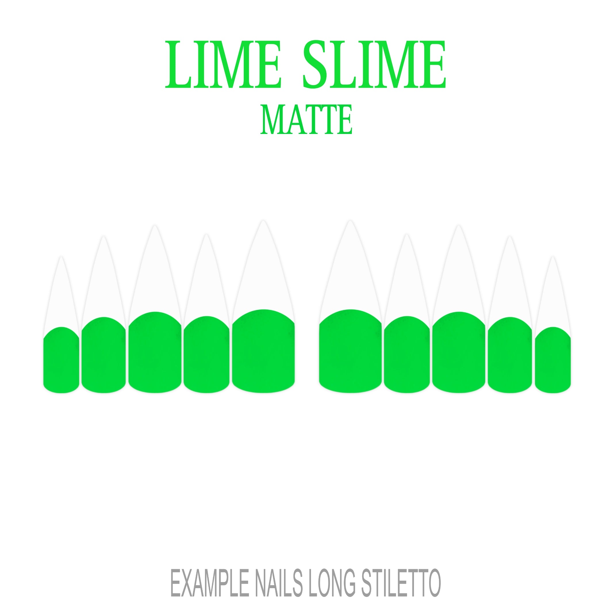 Lime Slime bright green French tip press-on nails