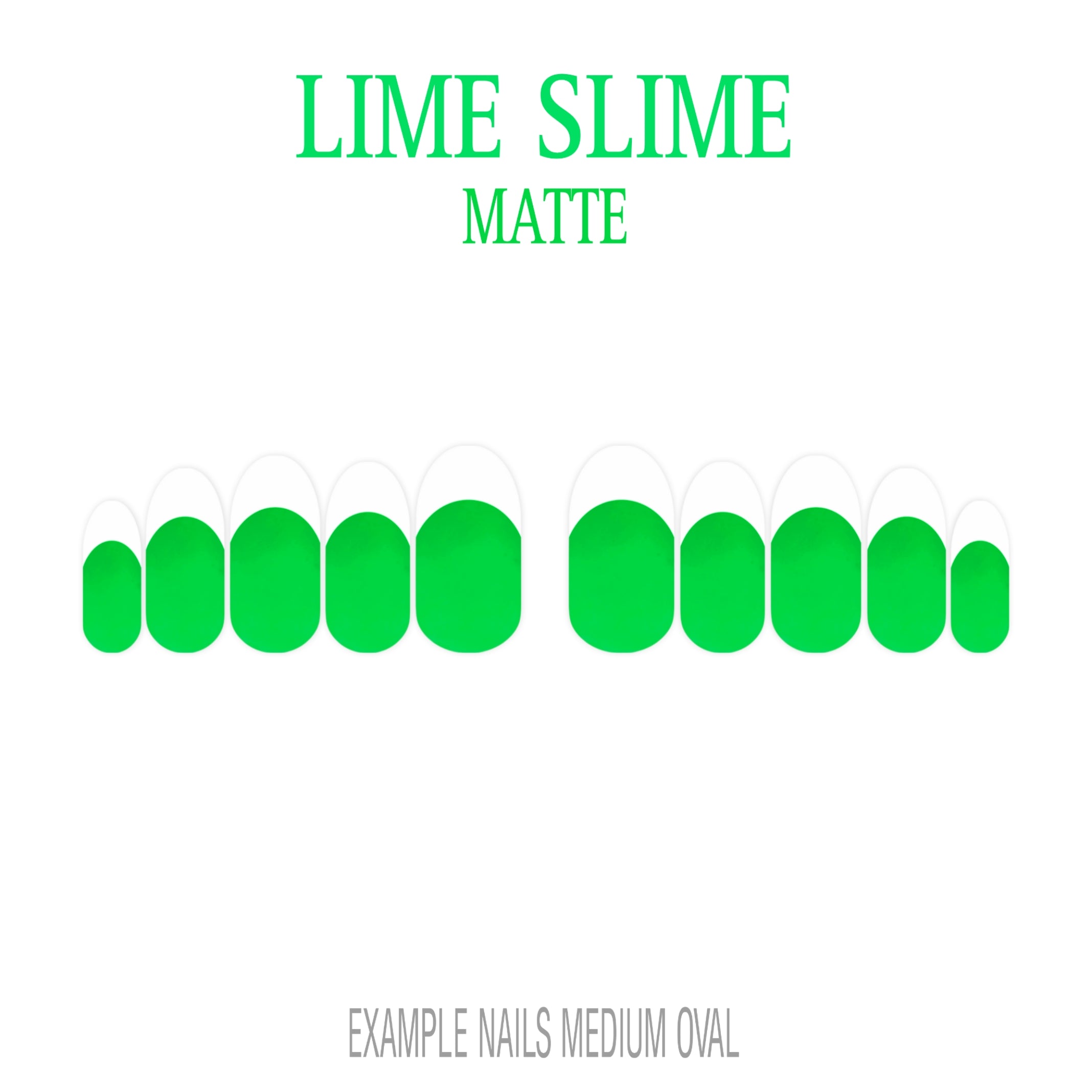 Lime Slime bright green French tip press-on nails