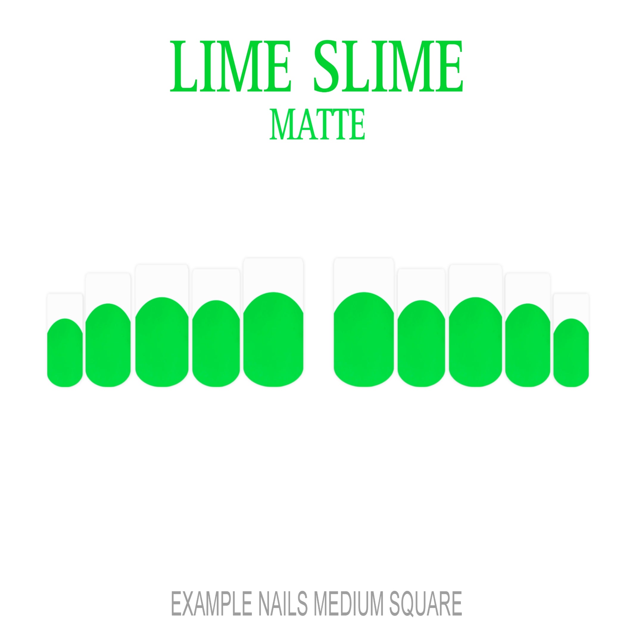 Lime Slime bright green French tip press-on nails