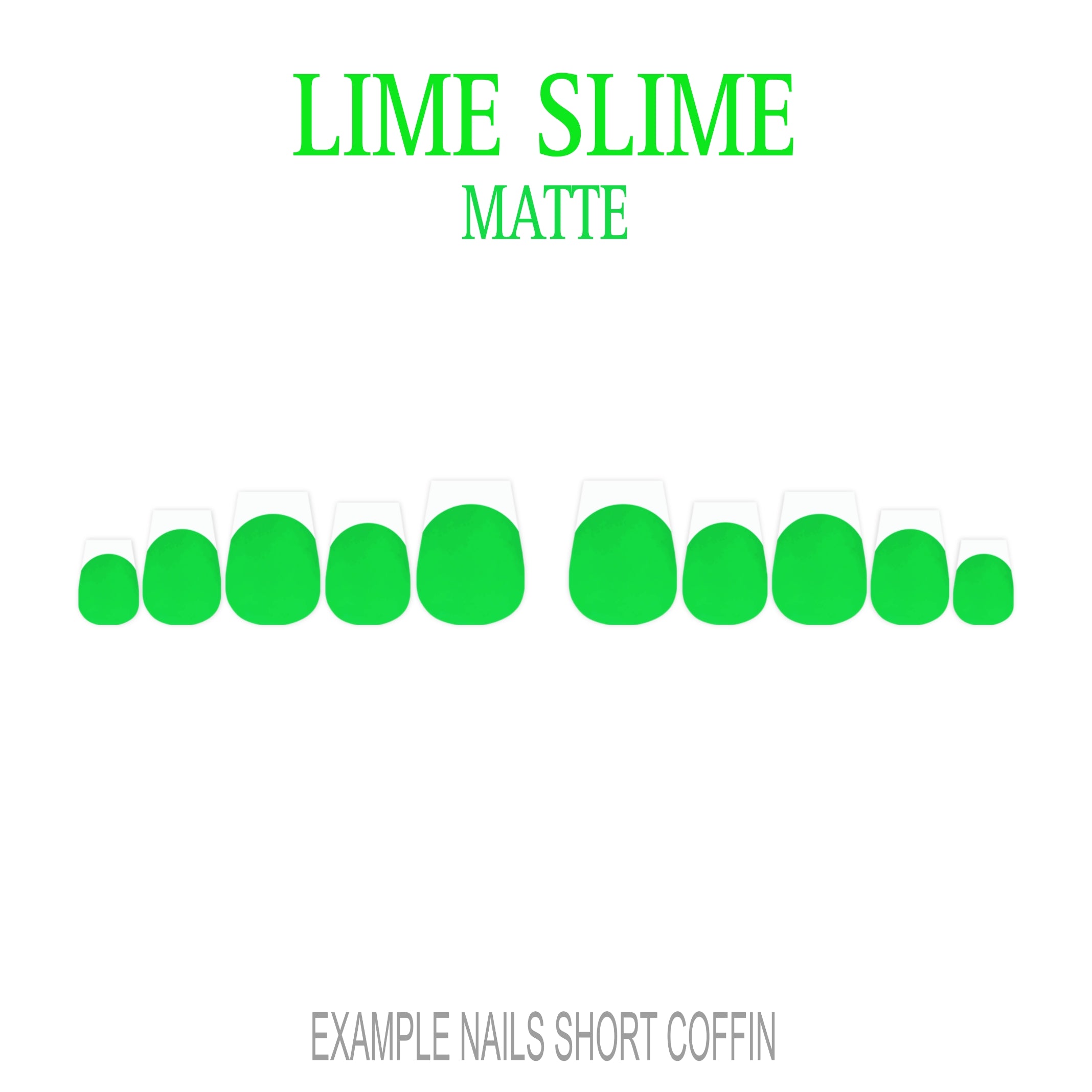 Lime Slime bright green French tip press-on nails