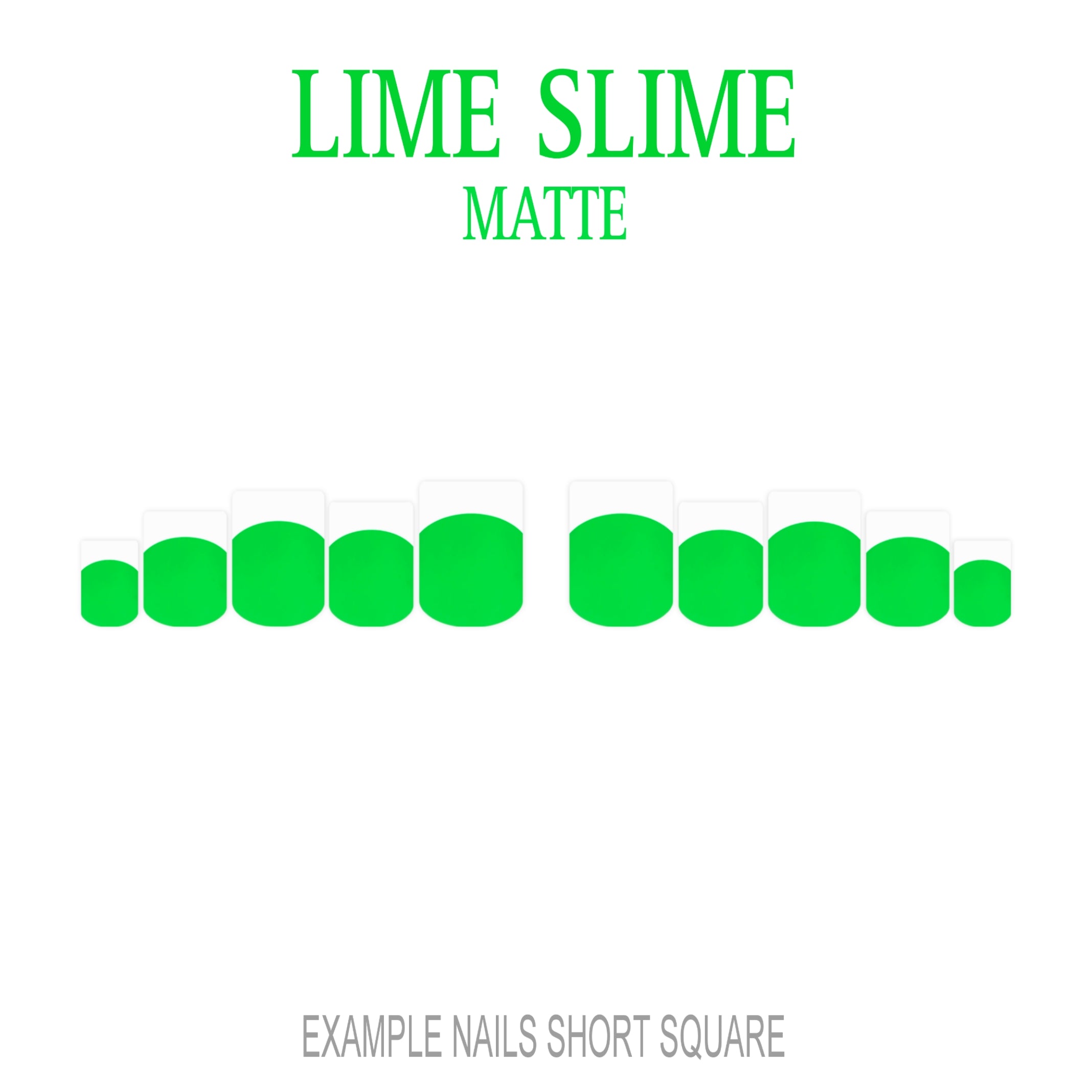 Lime Slime bright green French tip press-on nails