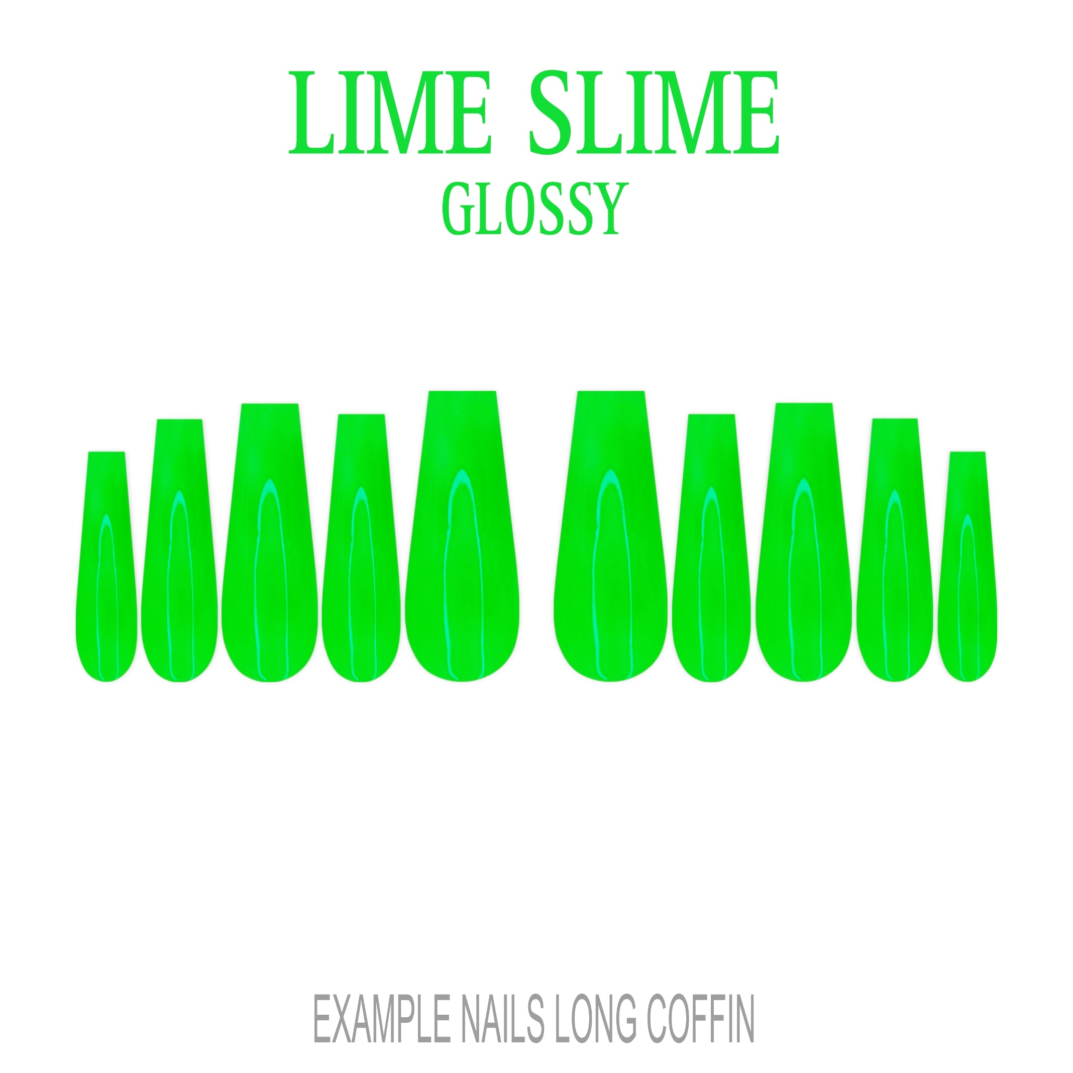 Lime Slime bright lime green press-on nails