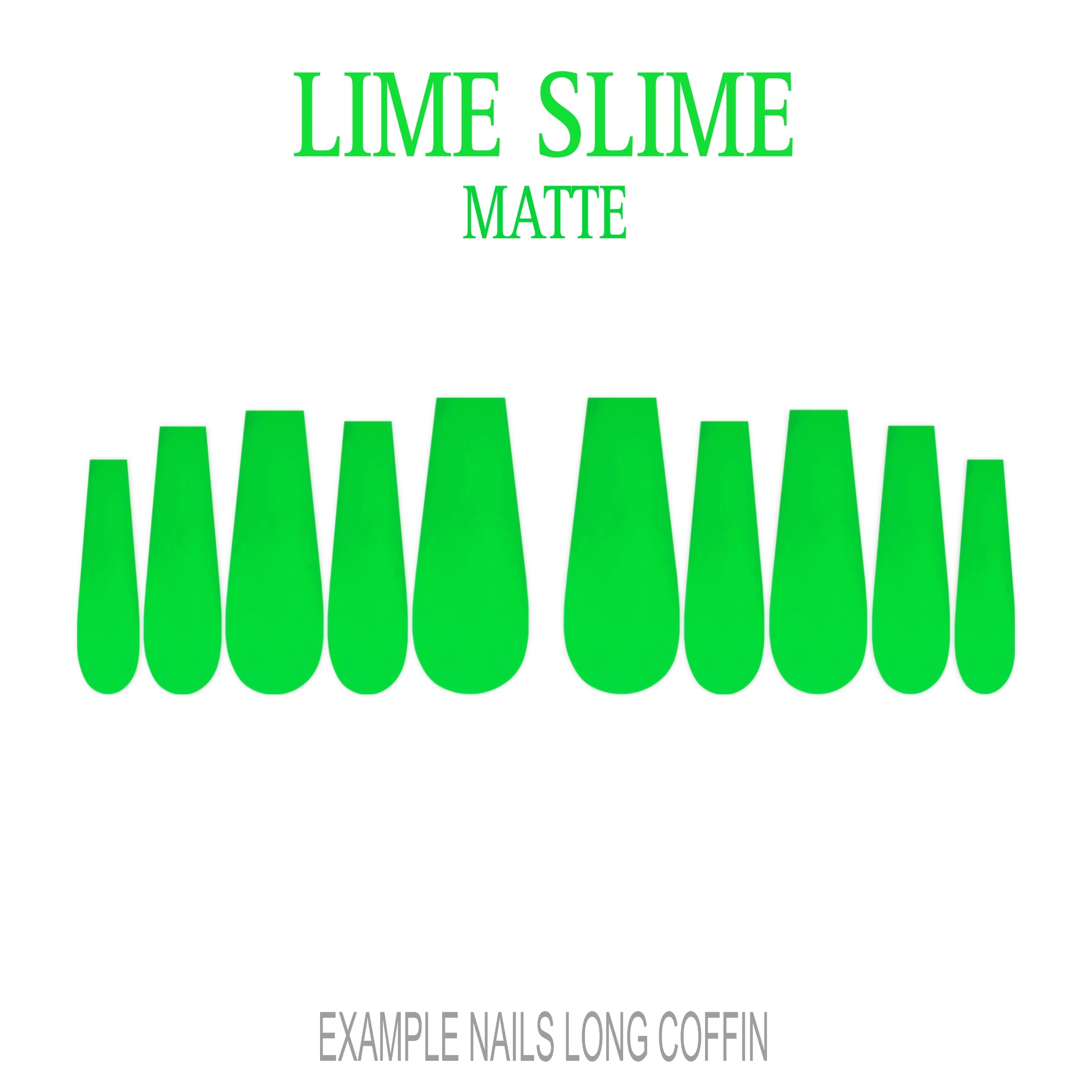 Lime Slime bright lime green press-on nails