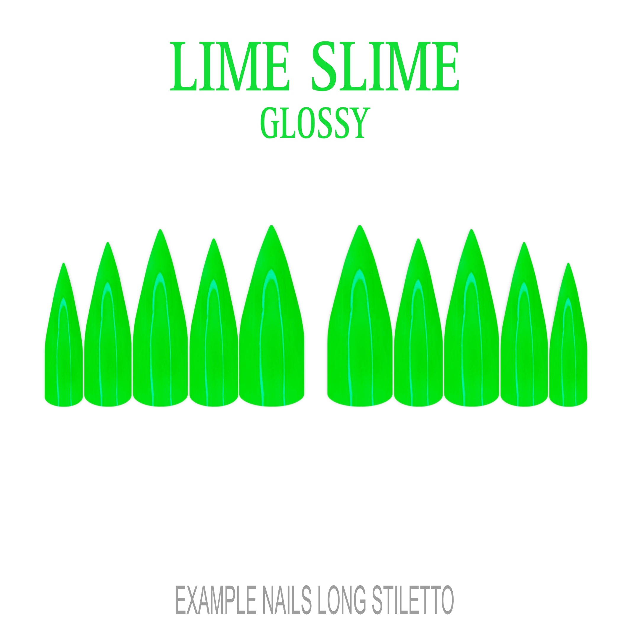 Lime Slime bright lime green press-on nails